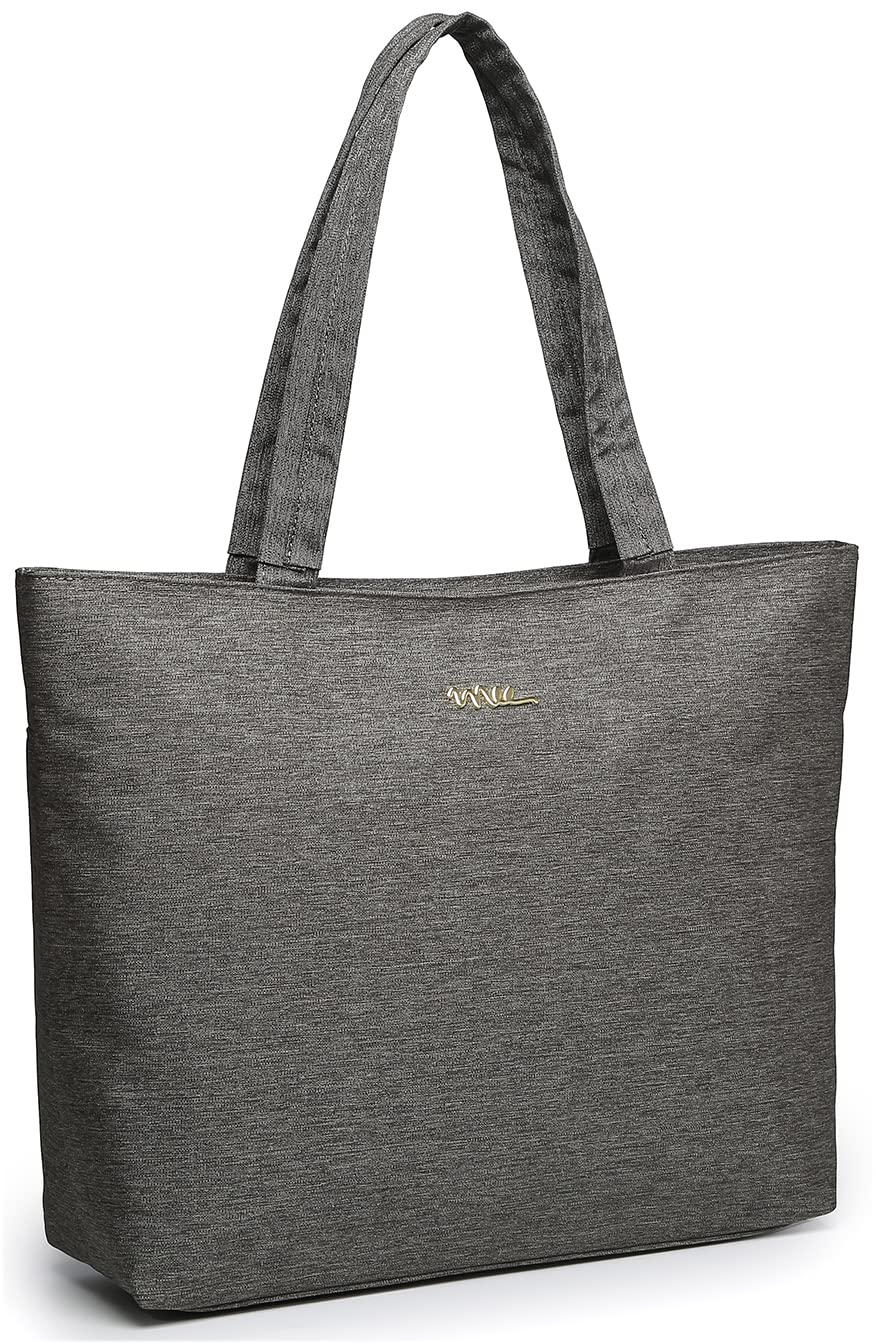 NNEE Water-Resistant Nylon Laptop Tote Bag for 14-15.6 Inch Laptops, Gray - Perfect for Work, Travel, and Everyday Commute