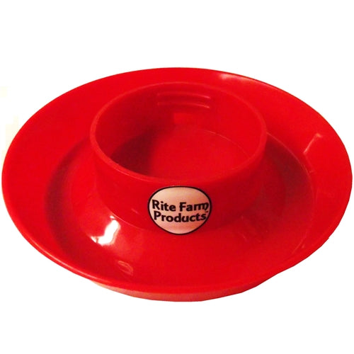 Rite Farm Red Plastic Chick Waterer Base - Poultry Drinker for Baby Chicks & Ducklings - Ideal for Brooders, Coops & Backyard Farms