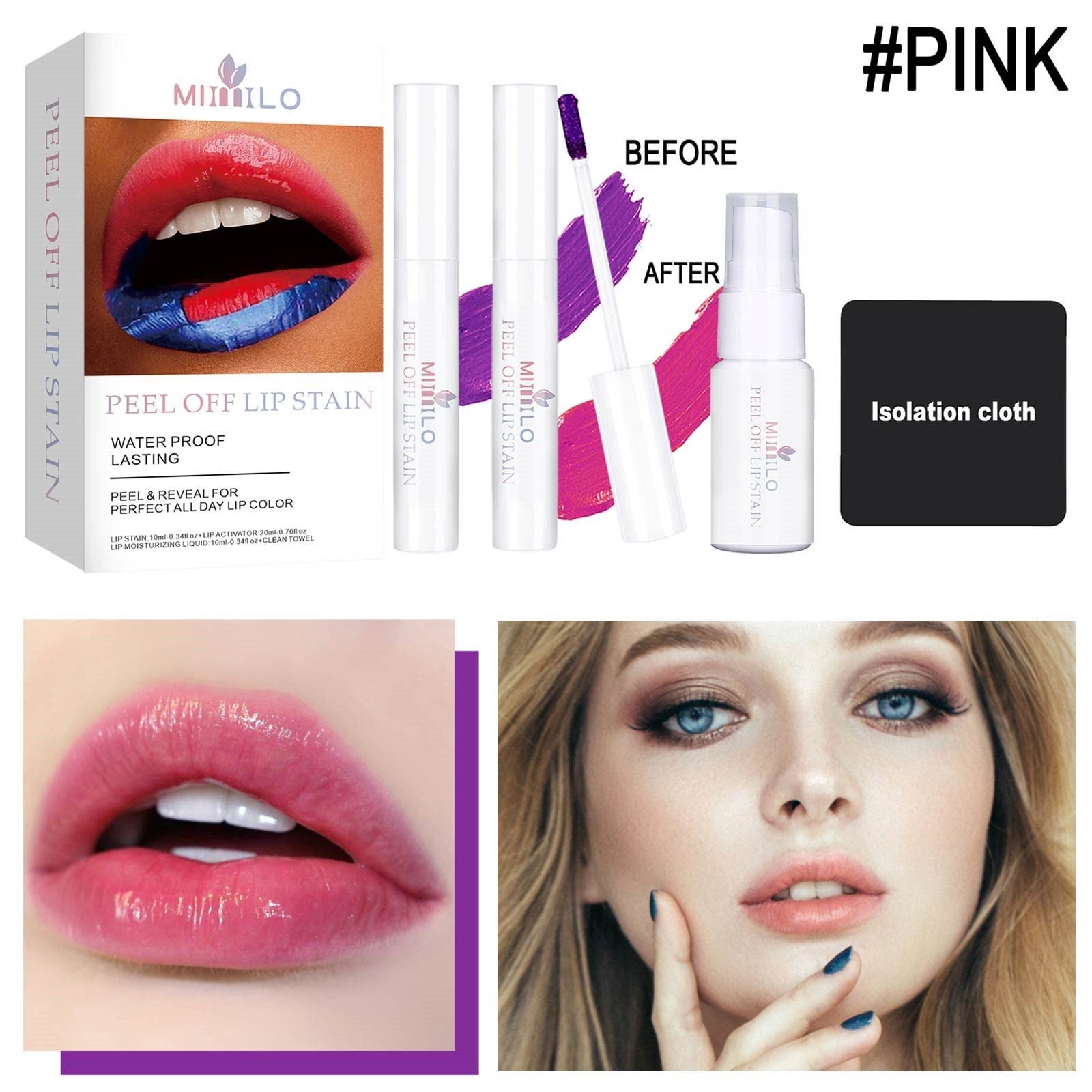Long-Lasting Matte Lip Stain - Transfer Proof Peel Off Lipstick, Romantic Lip Tint & Lip Gloss, 10ml | Perfect for Date Night, Parties & Everyday Wear