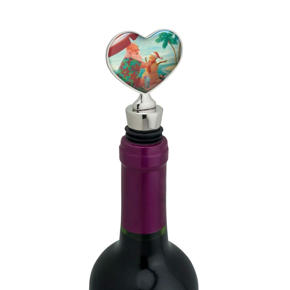 Santa Claus Wine Bottle Stopper - Christmas Holiday & Beach Vacation Gift - Perfect for Wine Lovers, Party Decor & Festive Celebrations