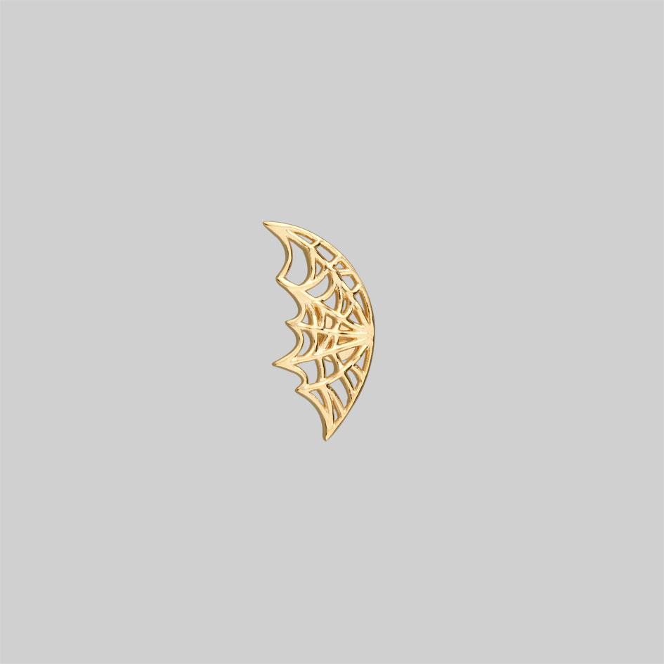 NARCISSA Gold Web Stud Earrings for Helix Piercing - Hypoallergenic Stainless Steel Cartilage Earrings for Women - Perfect for Everyday Wear, Parties & Special Occasions