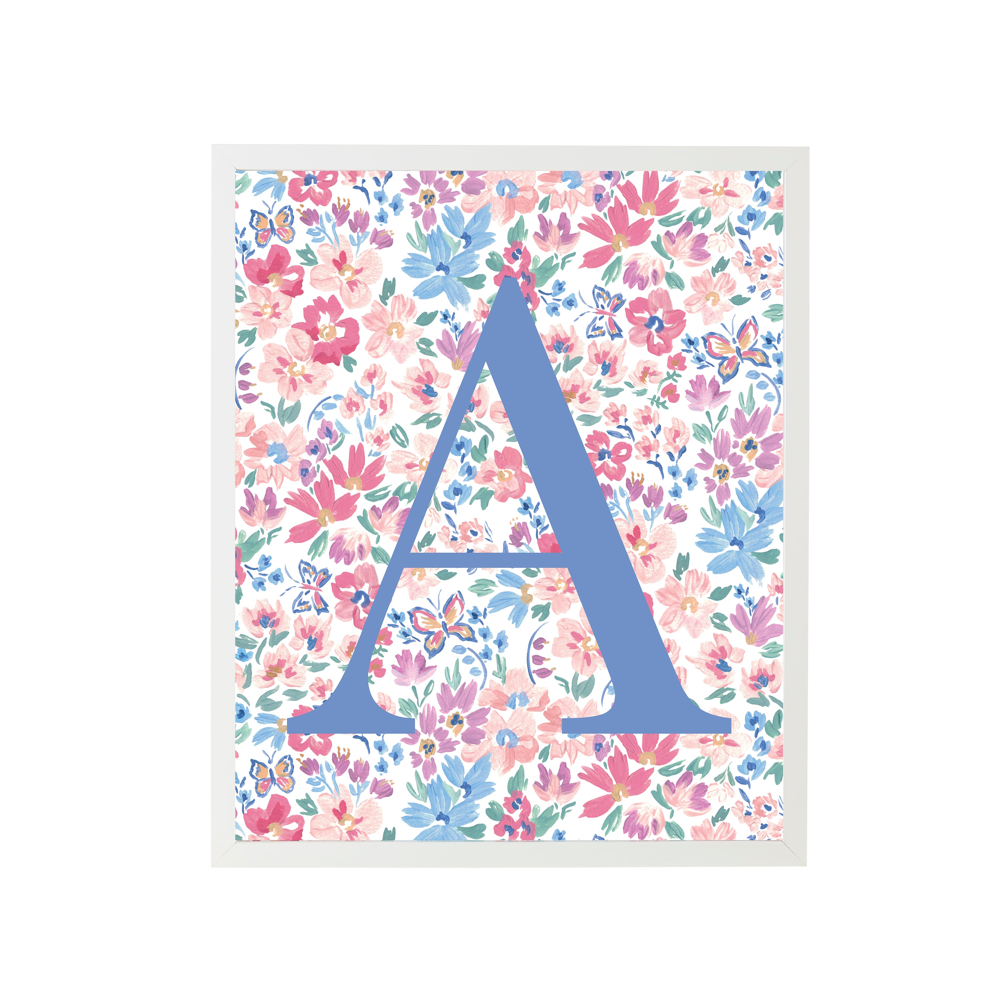 Butterfly Garden Letter Print Wall Art - Floral Butterfly Decor for Home, Nursery, Bedroom & Office - Vintage Botanical Print for Wall Decor & Gifts