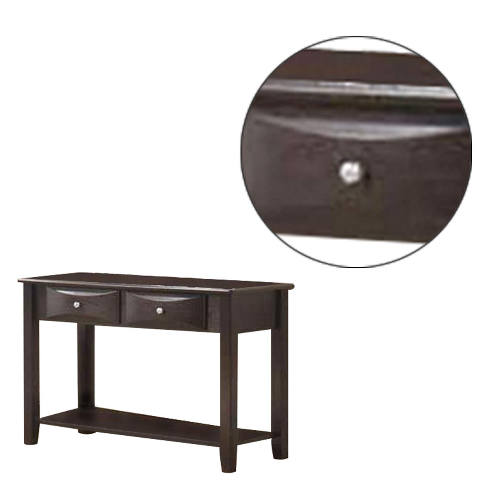 Benjara Solid Wood Console Table with 2 Spacious Drawers - Rustic Brown Entryway Sofa Table for Hallway, Living Room & Foyer Decor
