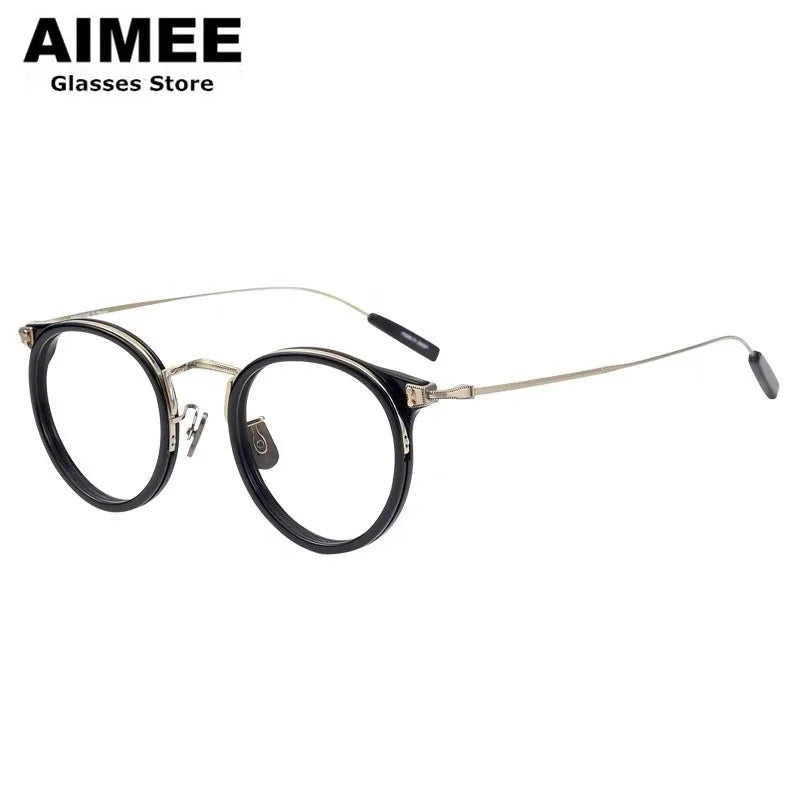 Aimee Women's Full Rim Round Titanium Acetate Eyeglasses - Lightweight & Durable Glasses for Work, Reading & Fashion