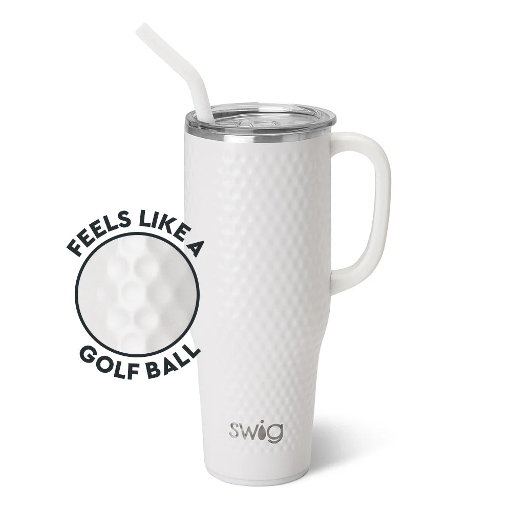 Swig Life 40oz Golf Ball Mega Mug Tumbler - Insulated Stainless Steel Cup for Golfers, Office, Travel & Outdoor Activities