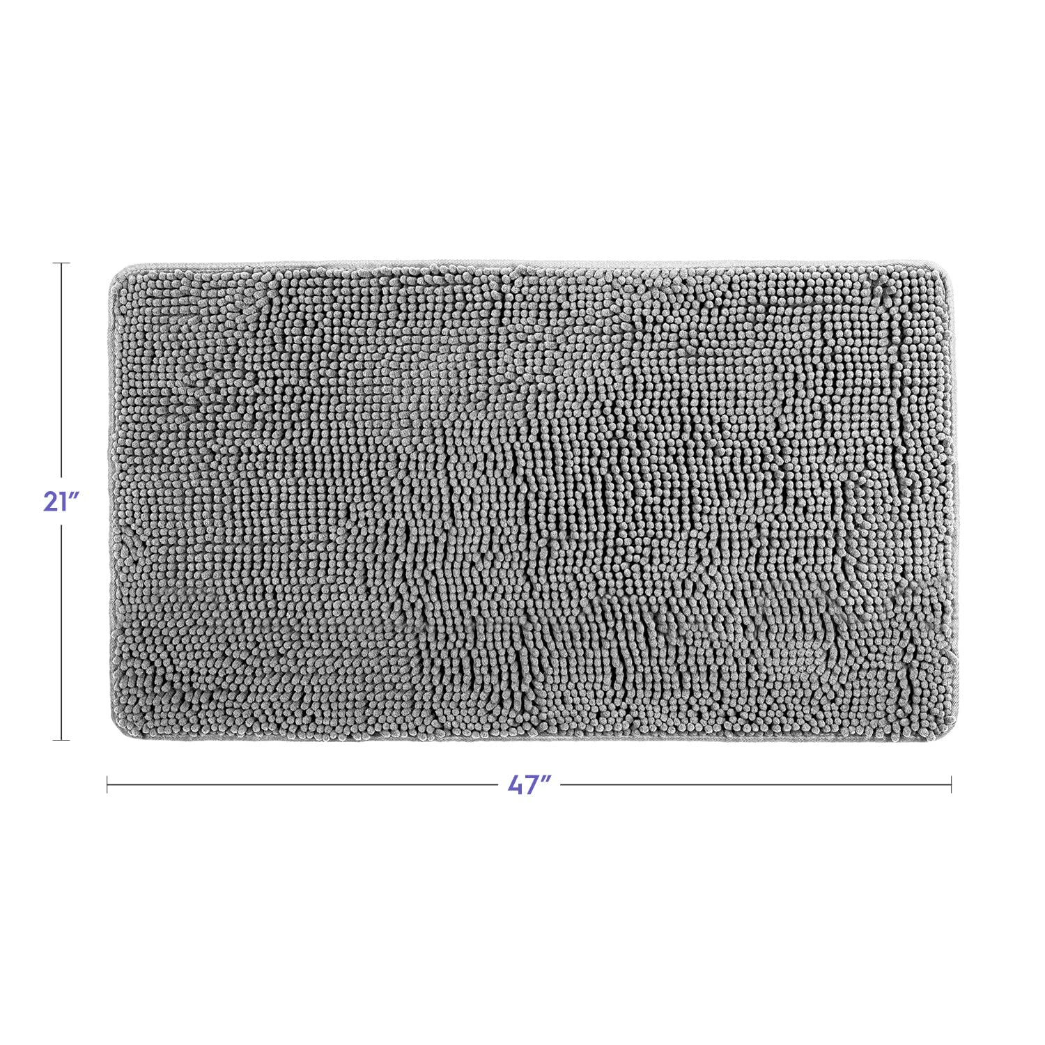 Premium Tafts Bathroom Rugs - Ultra Soft Chenille Microfiber Bath Mat with Extra Thick Memory Foam, Super Absorbent & Machine Washable, Non-Slip Shaggy Bathroom Rug (21