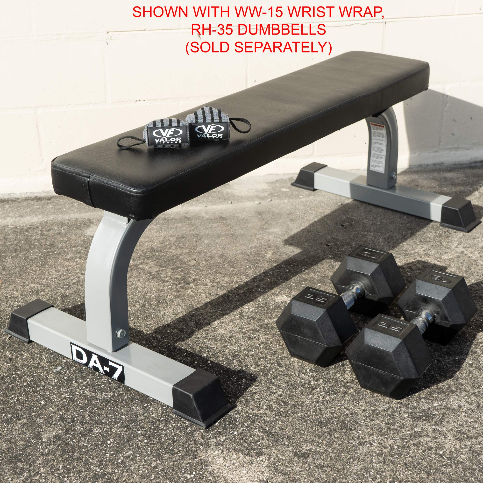 Valor Fitness Flat Weight Bench - Heavy Duty Steel Frame & High Density Padding - Perfect for Home Gym, Strength Training & Full Body Workouts - Compact & Durable Exercise Bench for Men & Women