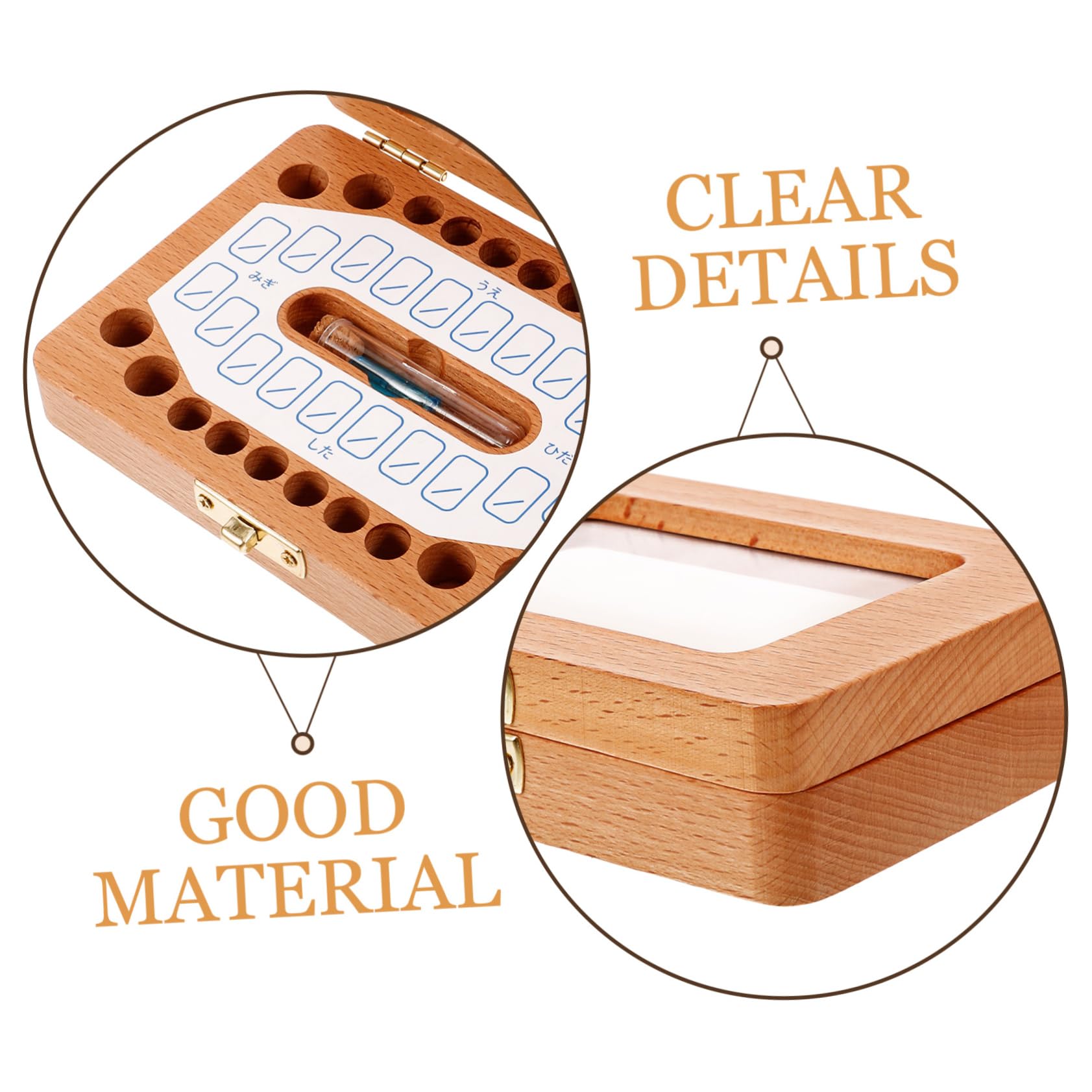IWOWHERO Wooden Tooth Holder Box - First Tooth Keepsake Organizer for Baby Teeth Storage | Perfect for Baby Memory Boxes, Nursery Decor, and First Tooth Gifts