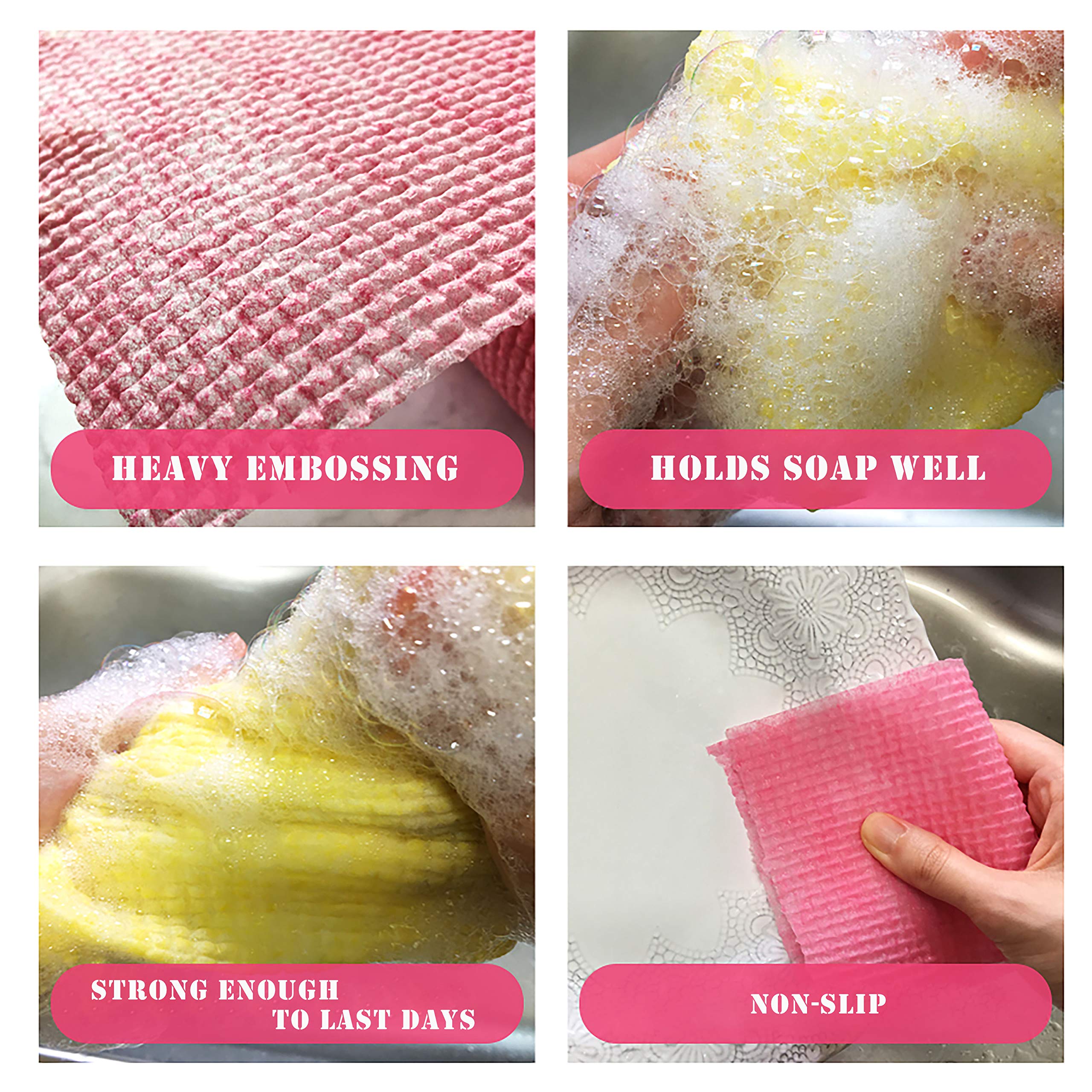 BLACKPAN Disposable Scrub Sheets - Non-Scratch Cleaning Pads for Kitchen & Dishwashing | Paper Towel Format Scouring Sponges (1 Roll) | Perfect for Pots, Pans, Countertops & Stove Cleaning