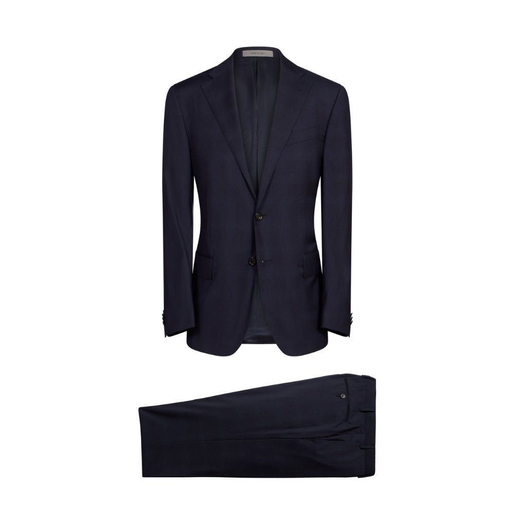 Premium CORNELIANI Stretch Virgin Wool Suit for Men - Navy Blue Slim Fit Business Attire | Perfect for Office Wear, Weddings & Formal Events