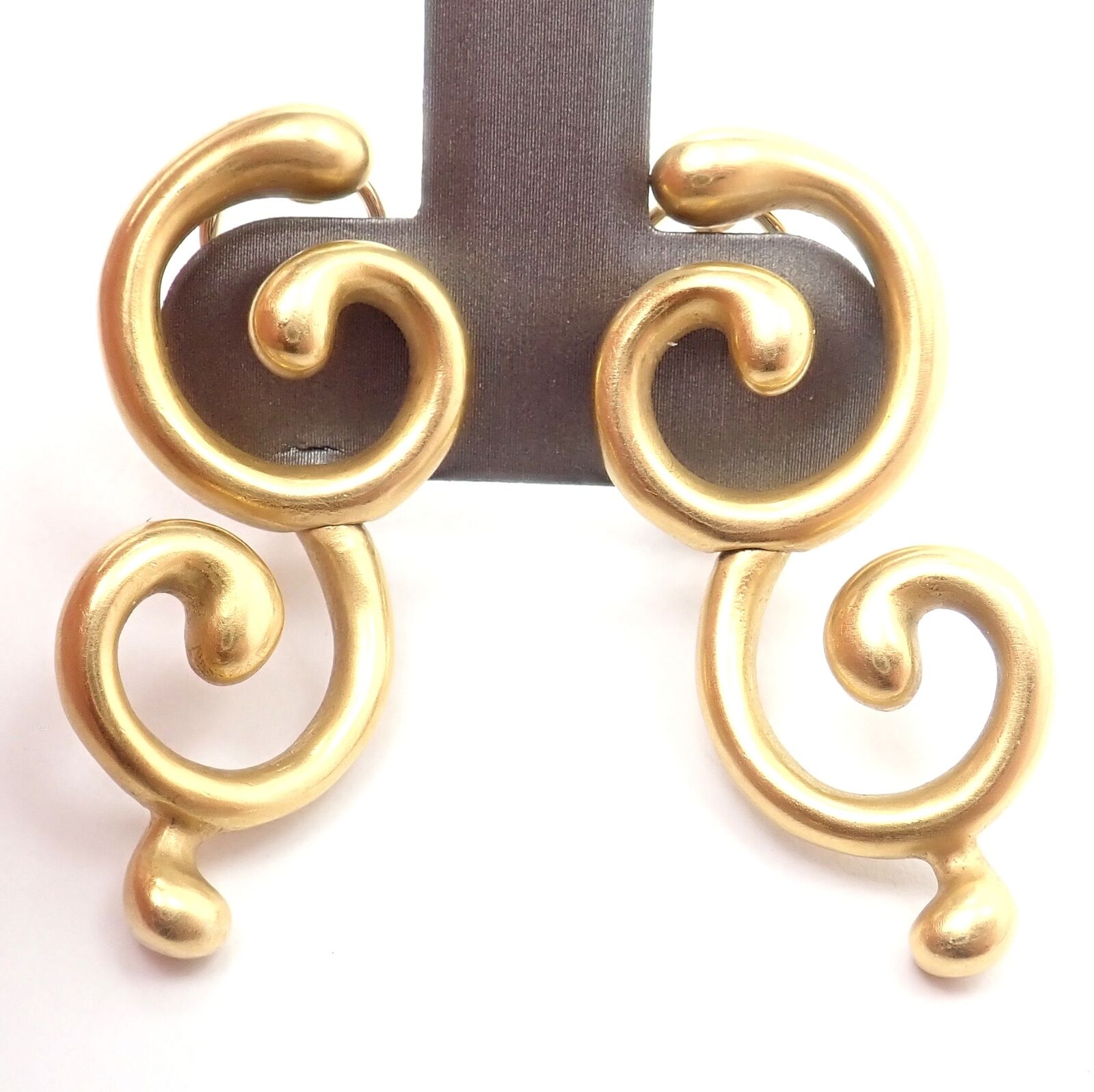 Authentic Vintage Angela Cummings 18K Yellow Gold Curl Earrings - Rare Collectible Jewelry for Women, Perfect Gift for Anniversary & Special Occasions