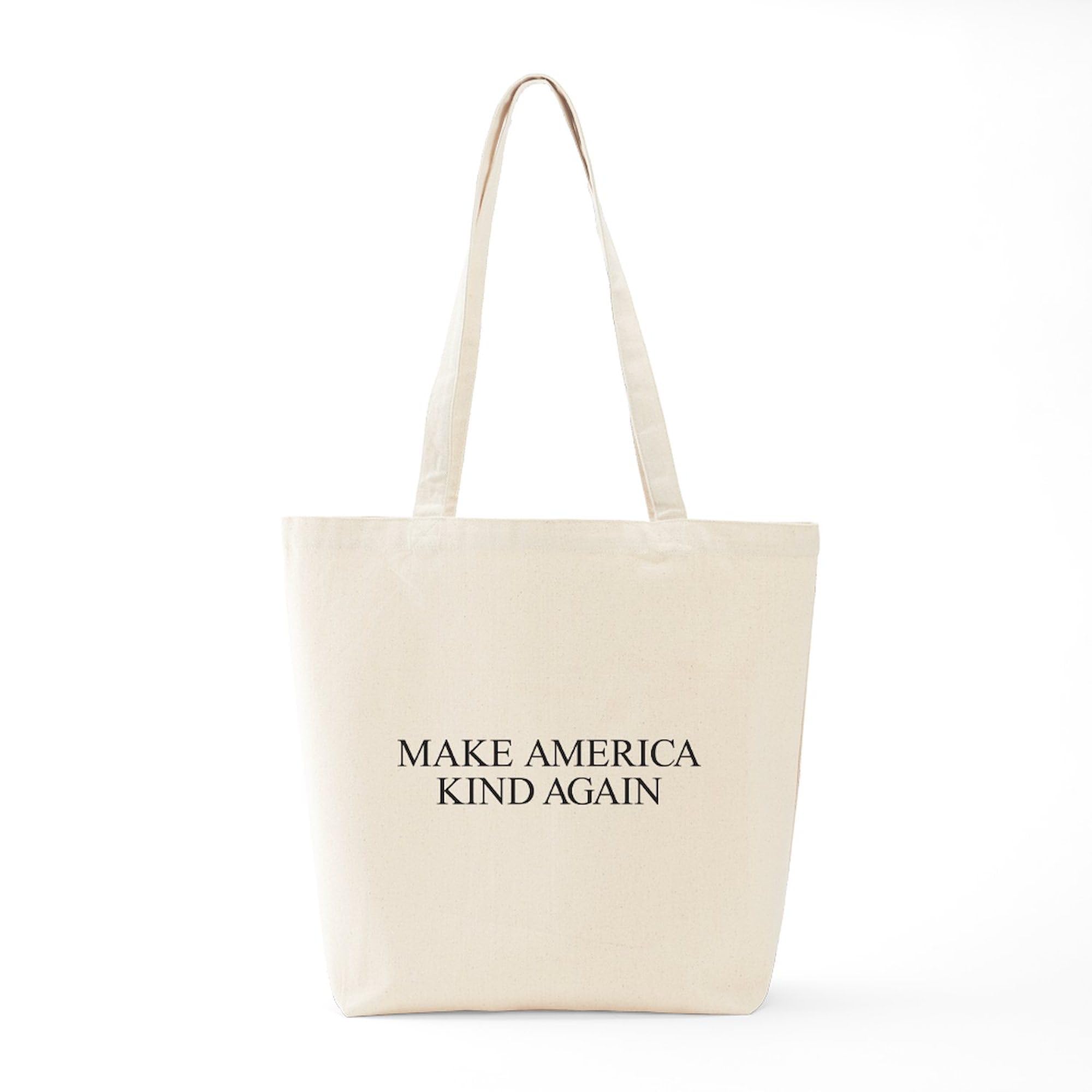 Make America Kind Again Tote Bag - Natural Canvas Reusable Shopping Bag for Groceries, Beach & Everyday Use | Eco-Friendly & Durable