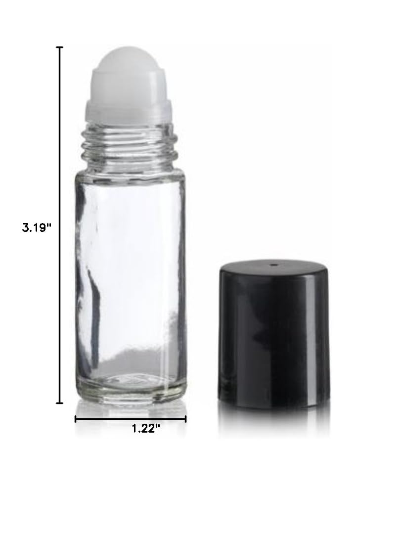 1 Oz Roll-on Glass Bottle - Pack of 144 - Perfect for Essential Oils, Perfumes & DIY Skincare Products