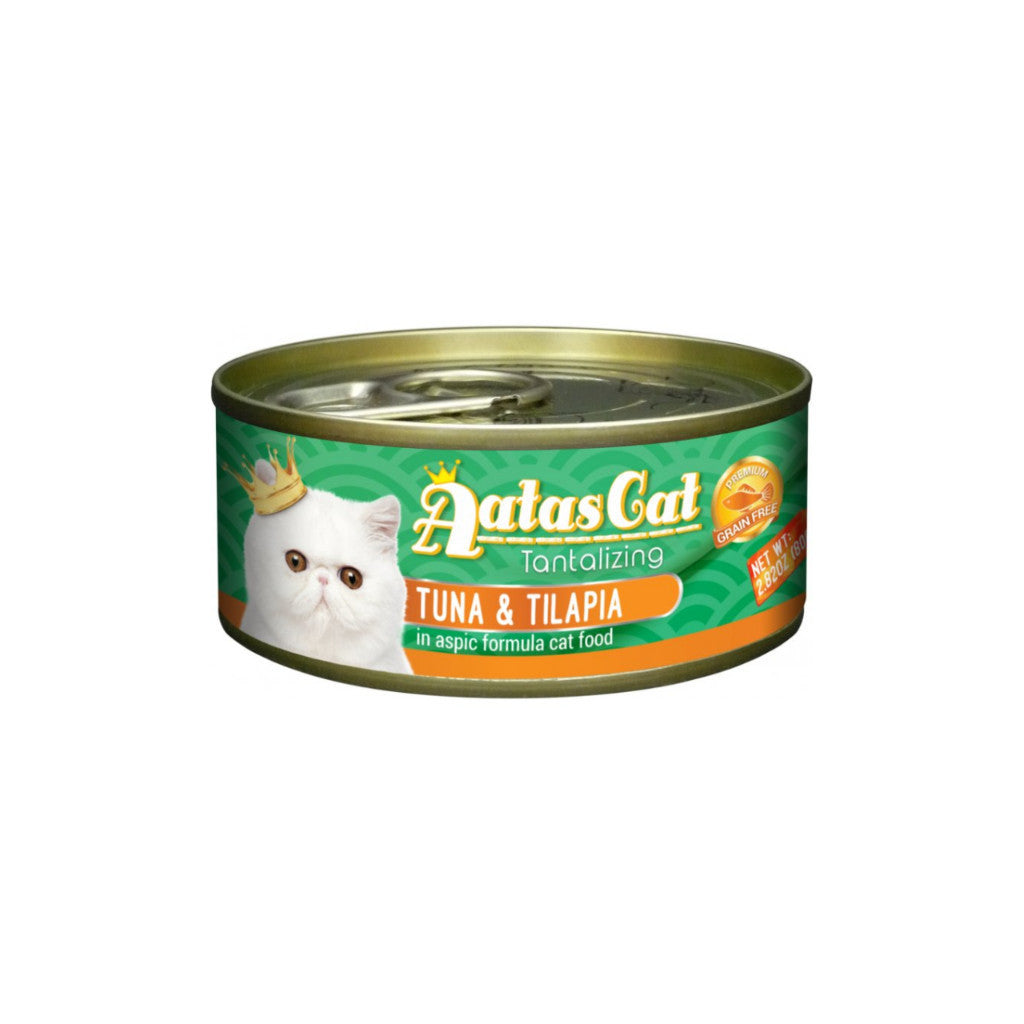 24-Pack Aatas Cat Wet Food - Tantalizing Tuna & Creamy Chicken Flavor, Nutrient-Rich Ingredients, 80g Cans | Perfect for Mealtime, Treats & Picky Eaters