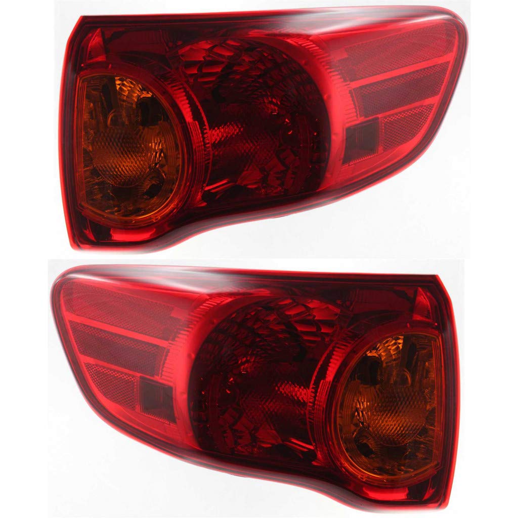 2009-2010 Toyota Corolla Replacement Rear Tail Lights Pair - Driver & Passenger Side | Compatible with TO2800175, TO2801175, 81560-02460, 81550-02460 | Perfect for Night Driving Safety & Vehicle Restoration Projects