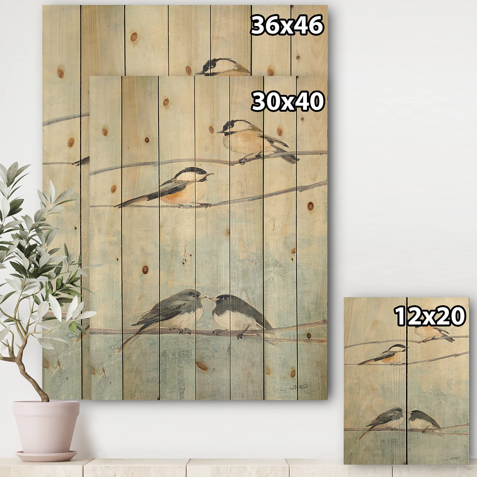 Farmhouse Wood Wall Decor - Bird Hanging Tree Art for Living Room & Bedroom