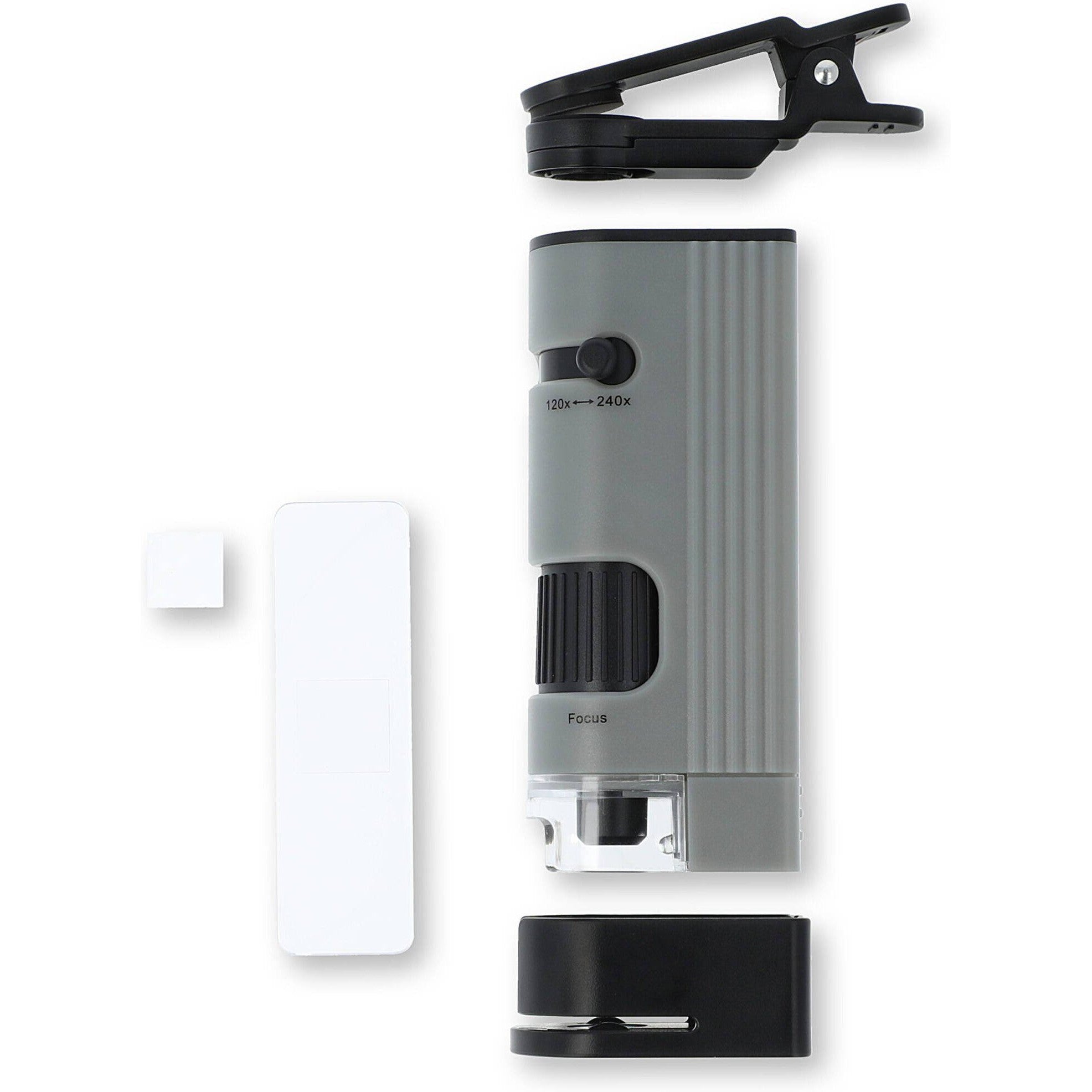 Carson MicroPic 120 240x Pocket Microscope with Smartphone Adapter - Portable Magnifier for Science, Coin & Stamp Collecting, Jewelry Inspection & Outdoor Exploration
