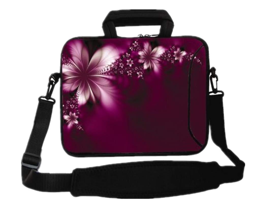 RICHEN 17 Inch Laptop Shoulder Bag - Durable Carrying Case for 15.6/16/17/17.3/17.4 Inch Laptops & Notebooks, Stylish Flowers Design, Perfect for Work, Travel & School