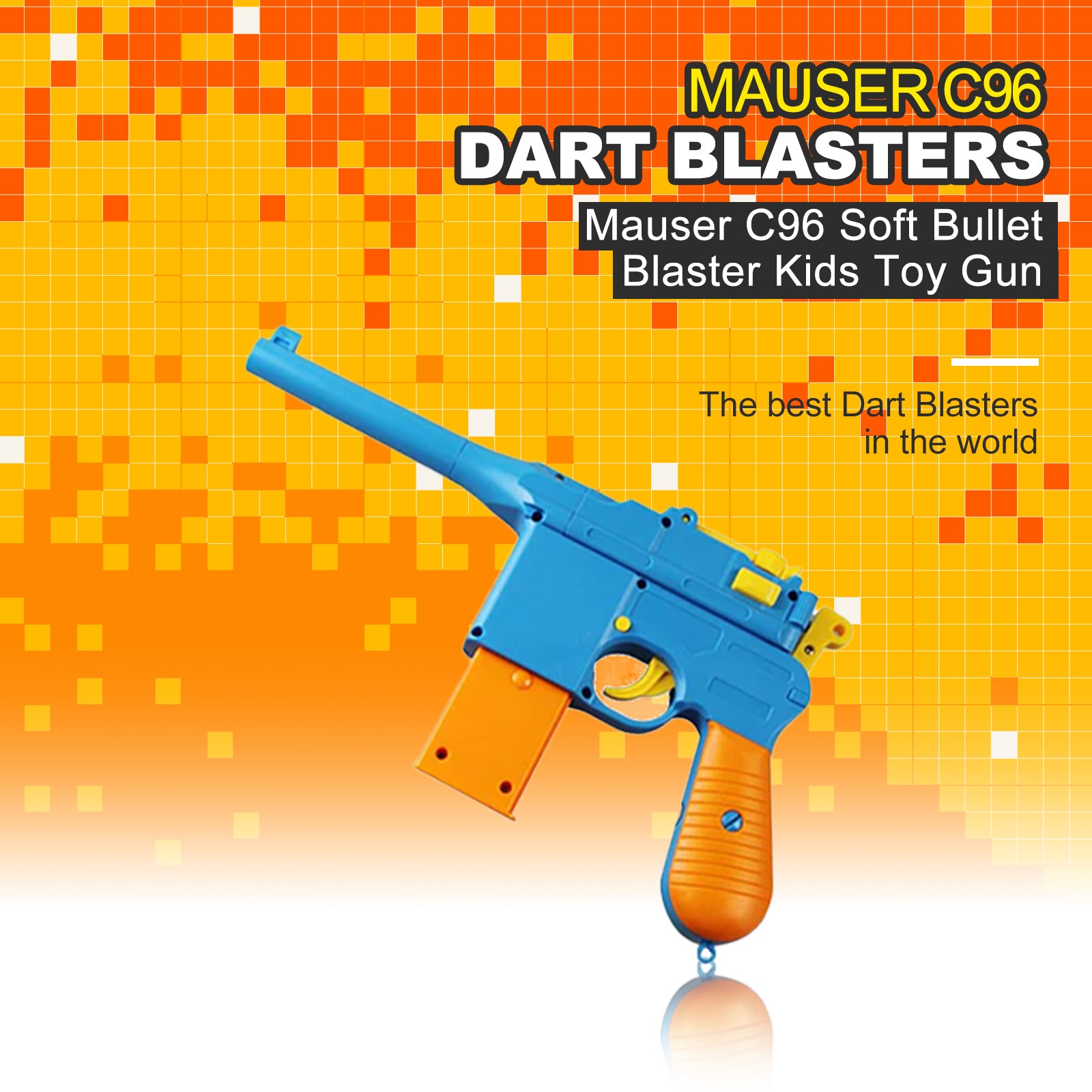 Mauser C96 Soft Bullet Blaster Toy Gun for Kids - Safe Foam Dart Shooting Game for Outdoor Play, Nerf Battles & Backyard Fun