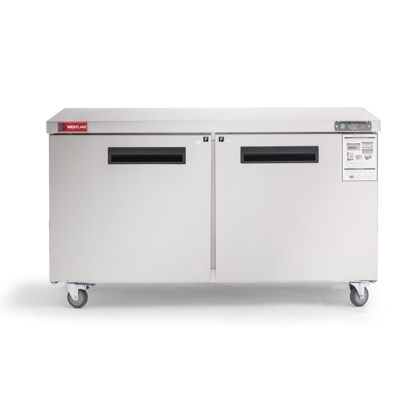 WESTLAKE 60-Inch Commercial Undercounter Freezer - 14.8 Cu.Ft Stainless Steel Worktop Freezer with Fan Cooling System | Perfect for Restaurants, Bars, and Food Prep Stations | Ideal for Commercial Kitchens, Catering Services, and High-Volume Food Storage