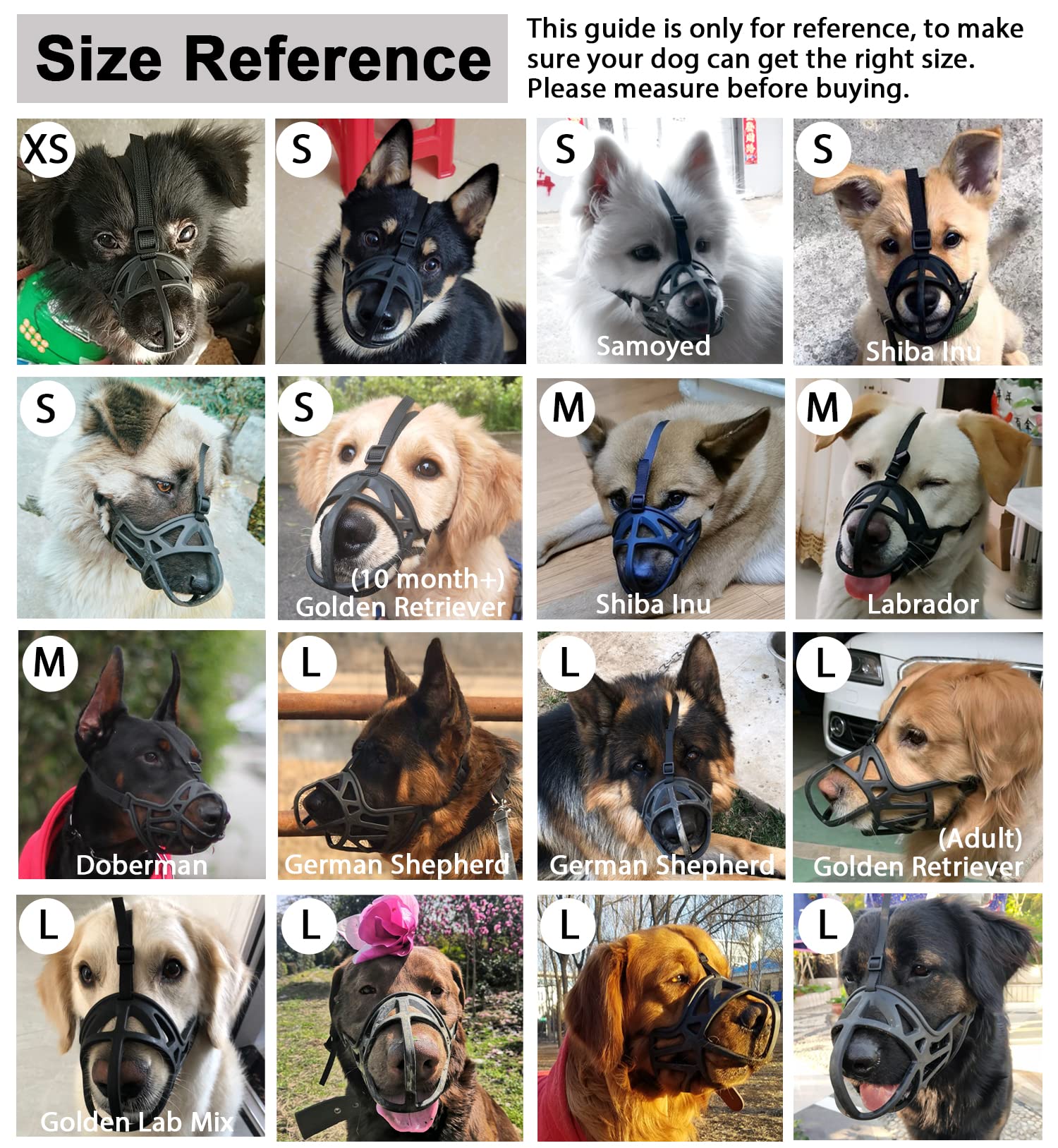 Soft Basket Dog Muzzle - Adjustable Cage Muzzle for Small, Medium, Large & XL Aggressive Dogs | Prevents Chewing & Biting | Perfect for Training, Grooming & Vet Visits