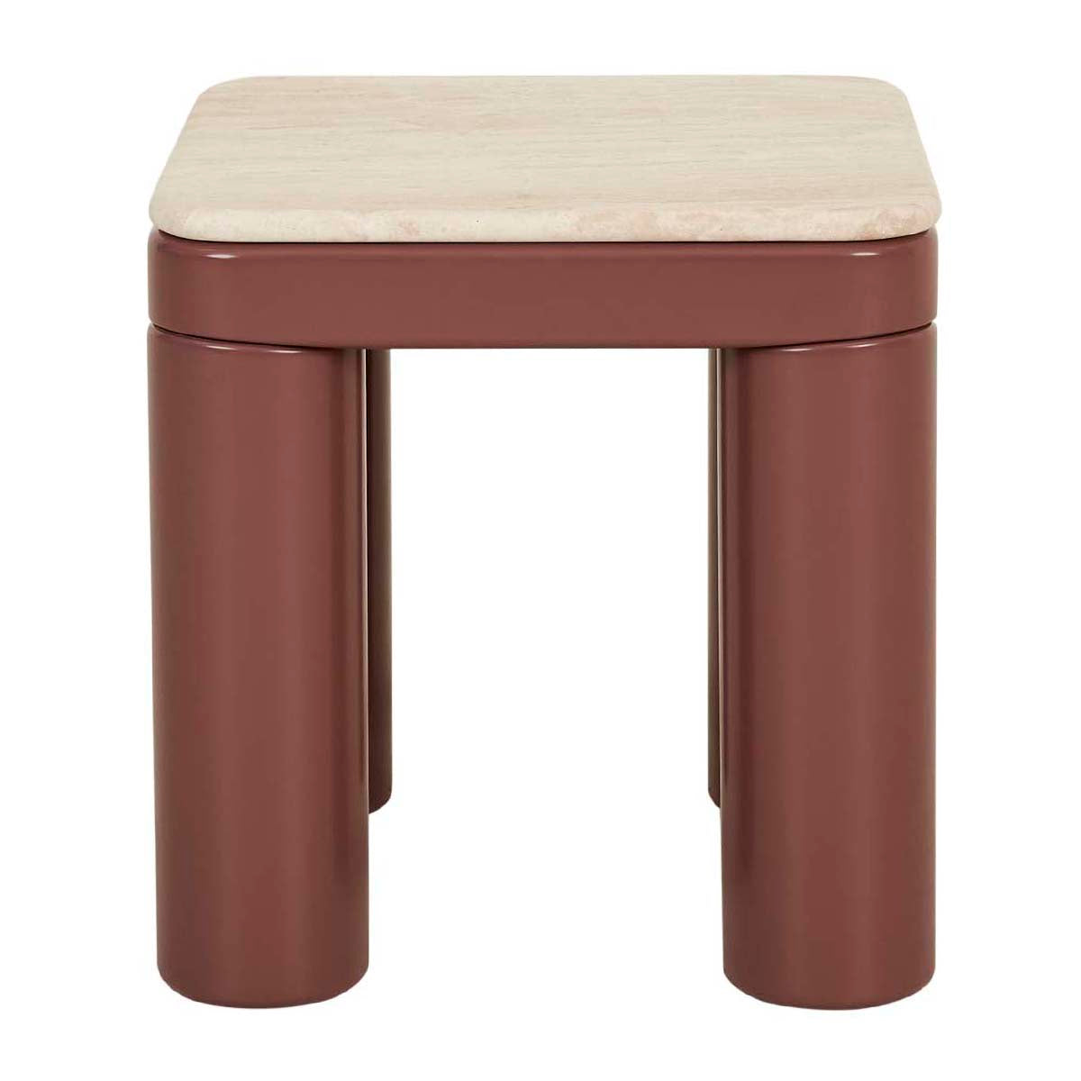 Frankie Marble Side Table - Elegant White Marble End Table with Gold Metal Base for Living Room, Bedroom & Office Decor - Perfect for Coffee, Books & Plants