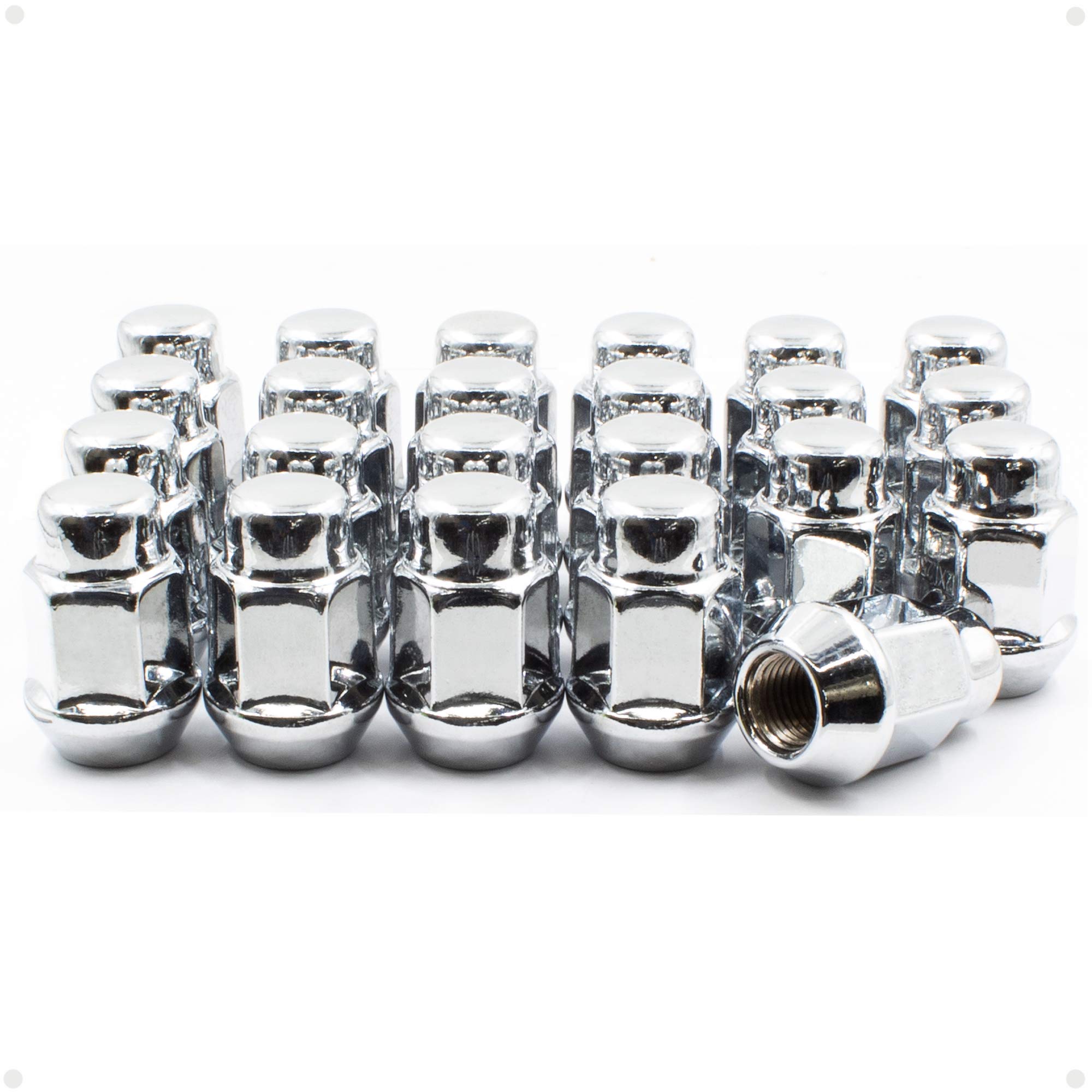 23 Pcs M14x1.5 Chrome Bulge Acorn Lug Nuts - 35mm Long, 13/16