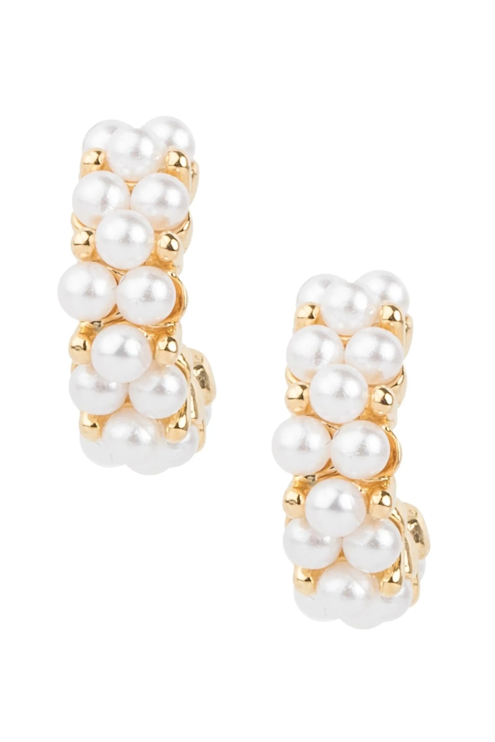 Pearl Embellished Hoop Earrings for Women - Elegant Gold Plated Dangle Earrings with Freshwater Pearls - Perfect for Weddings, Parties & Everyday Wear