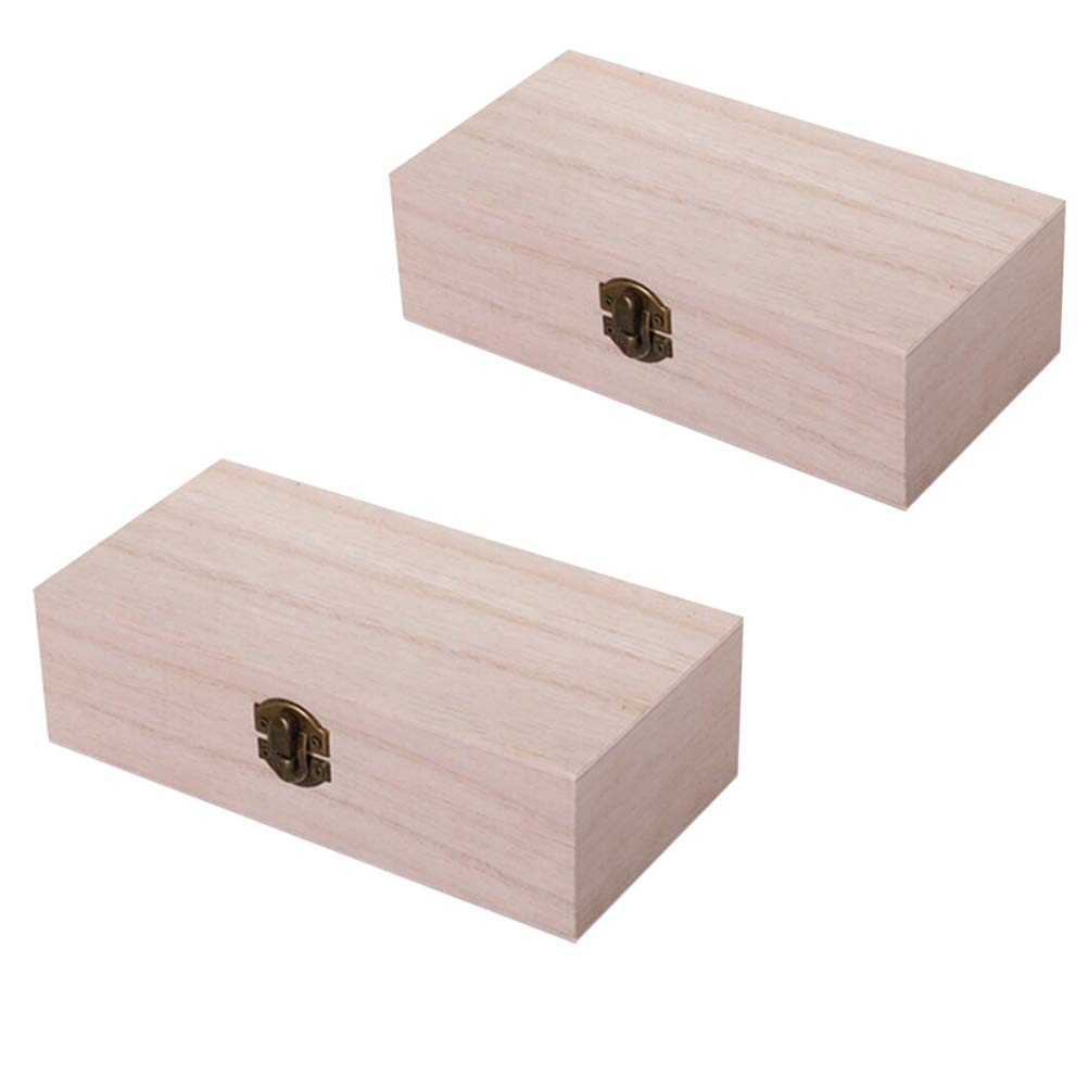 VICASKY 2-Piece Wooden Jewelry Organizer Box Set - Mini Antique Jewelry Storage Tray with Clear Lid, Pirate & Woodsy Themed Decor for Rings, Earrings & Necklaces | Perfect for Bedroom Vanity, Travel & Gift Giving