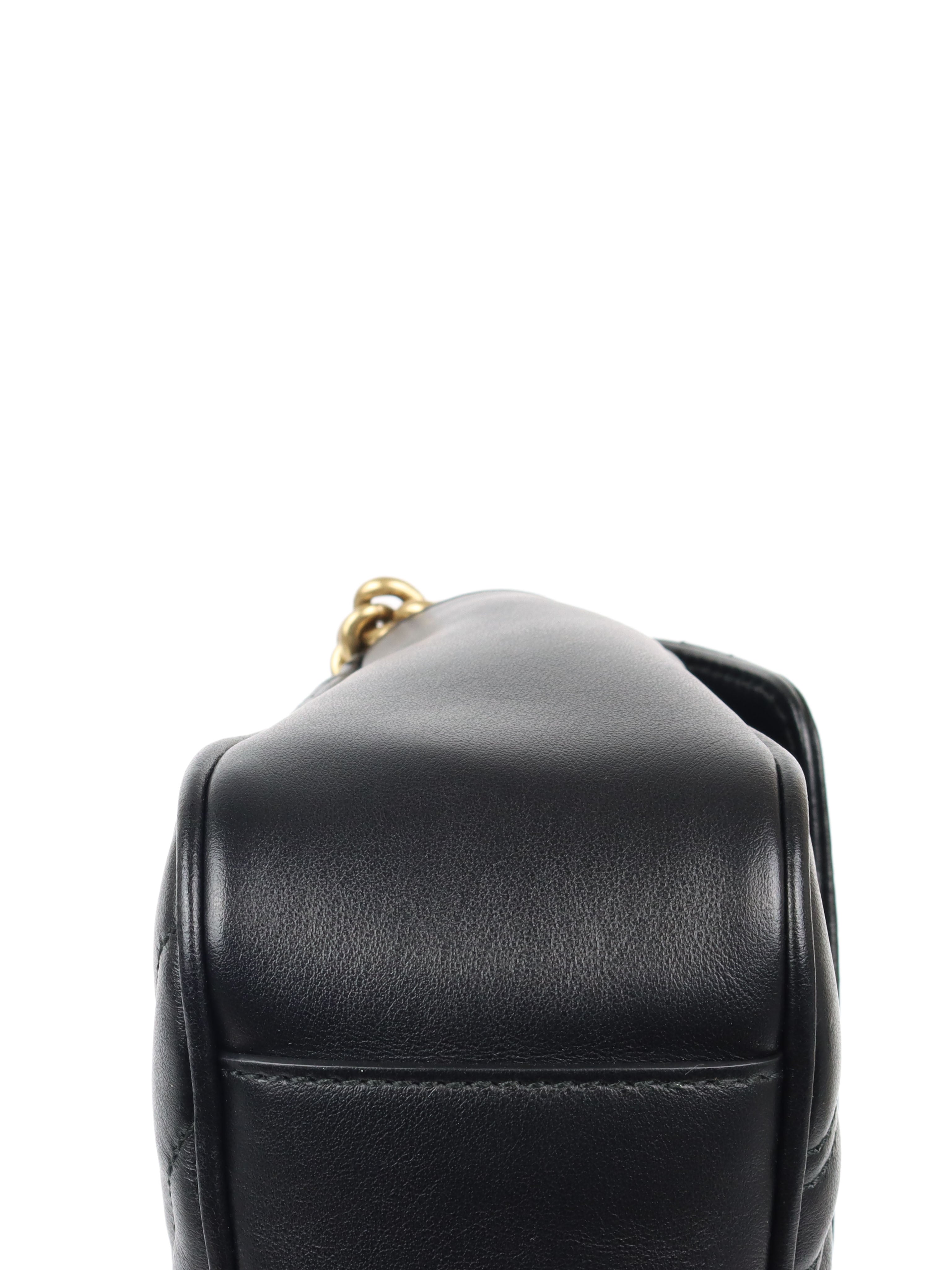 Gucci GG Marmont Small Shoulder Bag in Black Leather - Perfect for Evening Out, Date Night & Daily Use