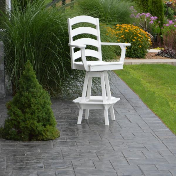 Swivel Bar Stool with Ladder Back & Arms - Adjustable Height Counter Stool for Kitchen Island, Dining & Home Bar