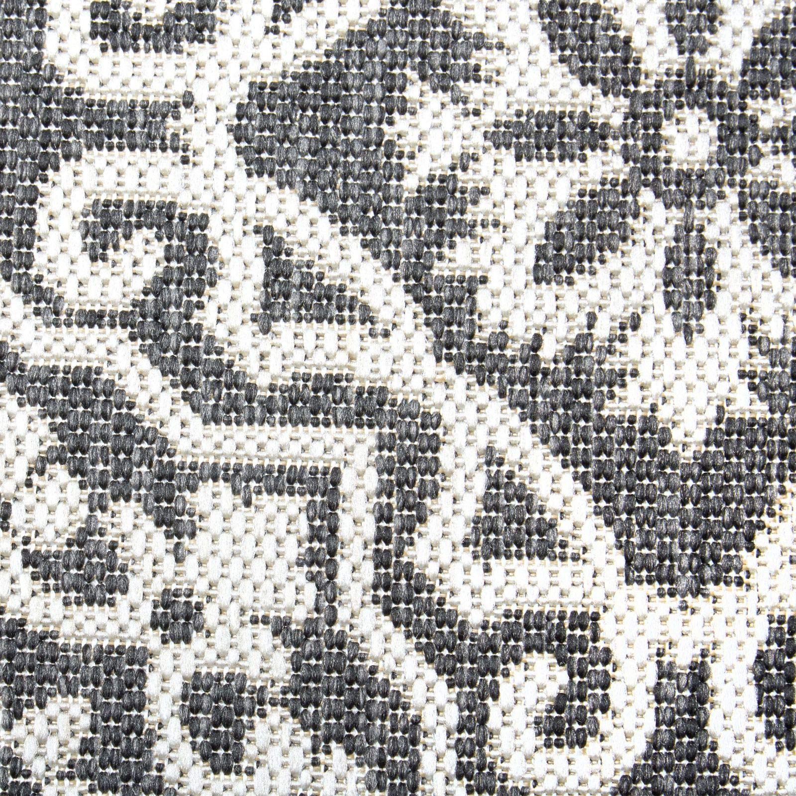 Nicole Miller New York Patio Country Danica Transitional Geometric Indoor/Outdoor Area Rug - Black & Grey - 7'9