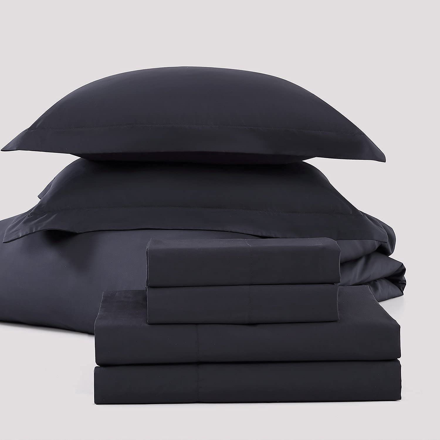Pure Parima Hotel Collection Ultra Percale 100% ELS Giza Egyptian Cotton Sheet Set - King Size Carbon Gray - Includes Flat Sheet, Fitted Sheet & 2 Pillowcases - Luxury Bedding for Hotels & Upscale Homes