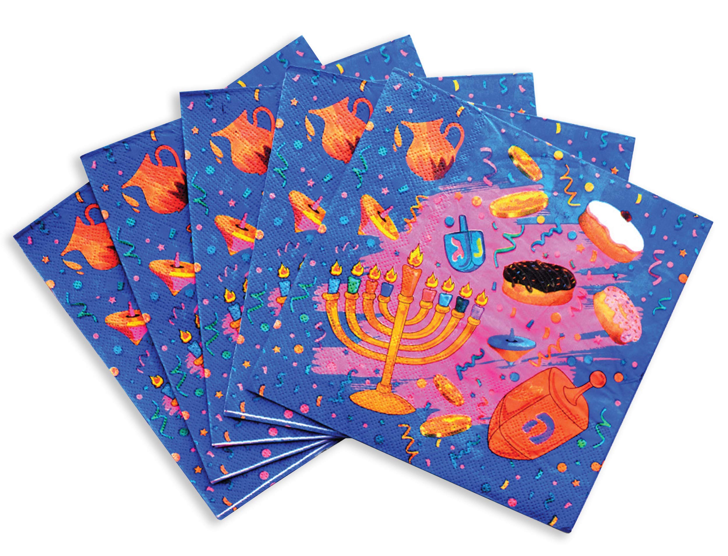 Hanukkah Party Supplies Set - 10 Small Plates & Napkins for Holiday Celebrations | Izzy 'n' Dizzy Premium Paper Goods for Jewish Festivals & Family Gatherings