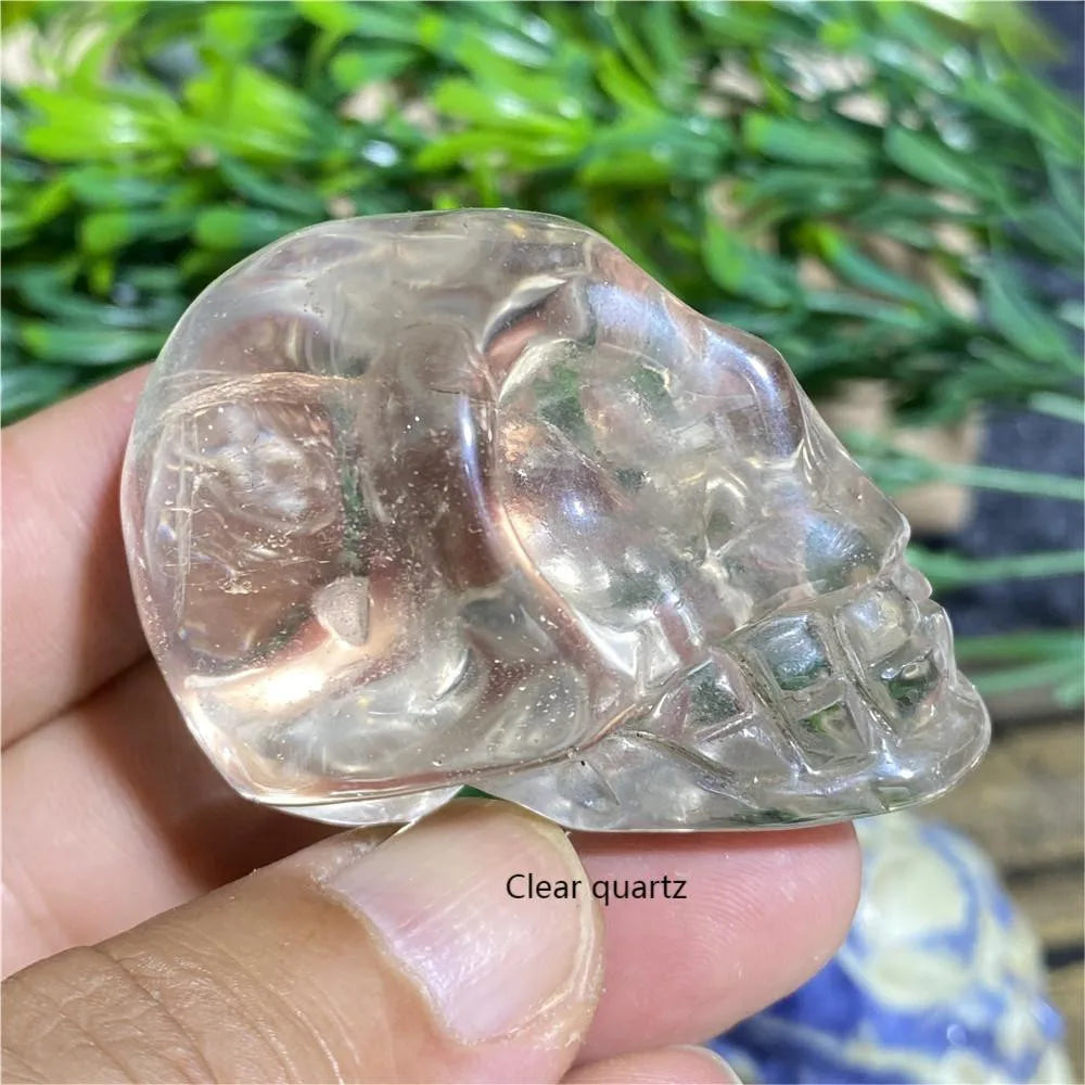 Natural Black Tourmaline Obsidian Crystal Skull - Bloodstone Healing Stone for Reiki, Meditation & Energy Work - Unique Mineral Cranium Decor for Home, Office or Sacred Space