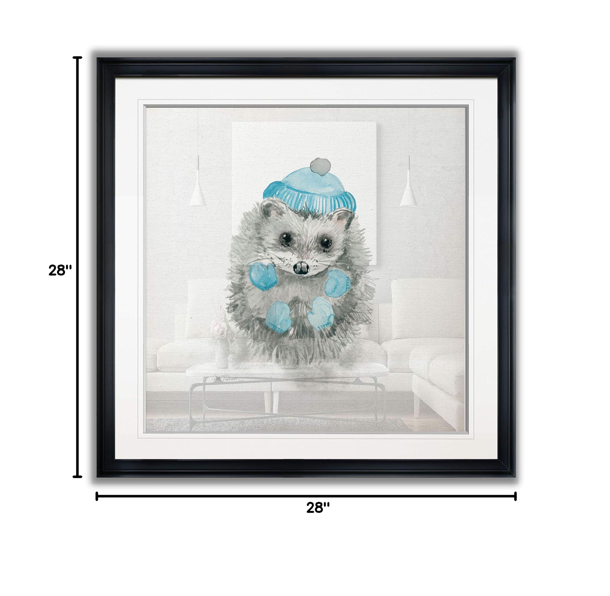 Christmas Hedgehog Nursery Decor - Animal Wall Art Abstract Painting for Kids Room, Giclee Canvas Prints | Perfect for Holiday Home Decor & Baby Shower Gifts