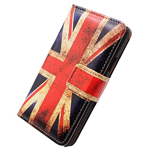 Retro British Union Jack Flag Leather Wallet Case for iPhone 12/12 Pro - Flip Cover with Card Slots & Kickstand | Perfect for Travel, Work & Daily Use
