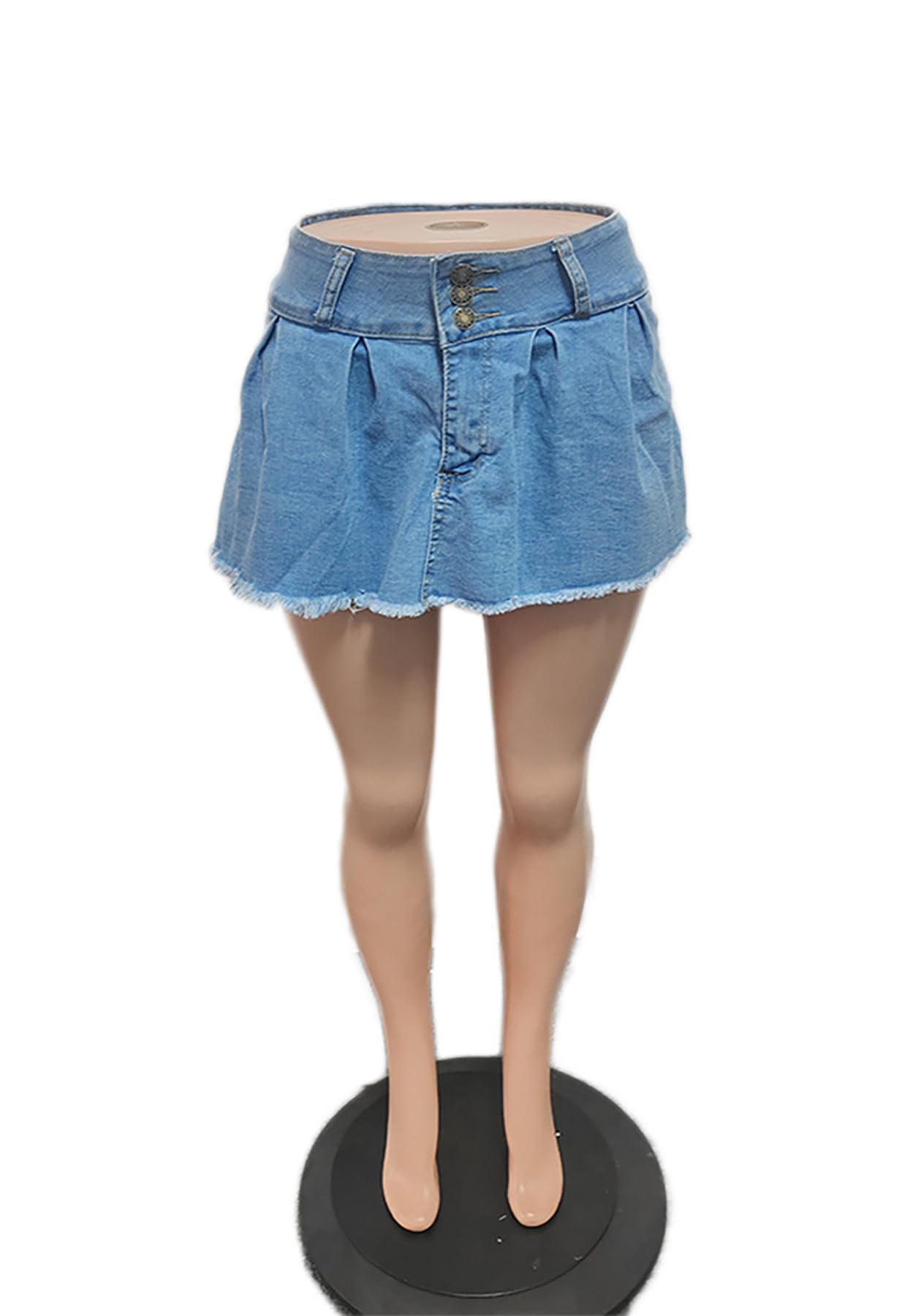 Molisry Women's High Waist Denim Shorts Skorts - Asymmetrical Hem Double Side Jean Skirt for Casual Outfits & Summer Fashion