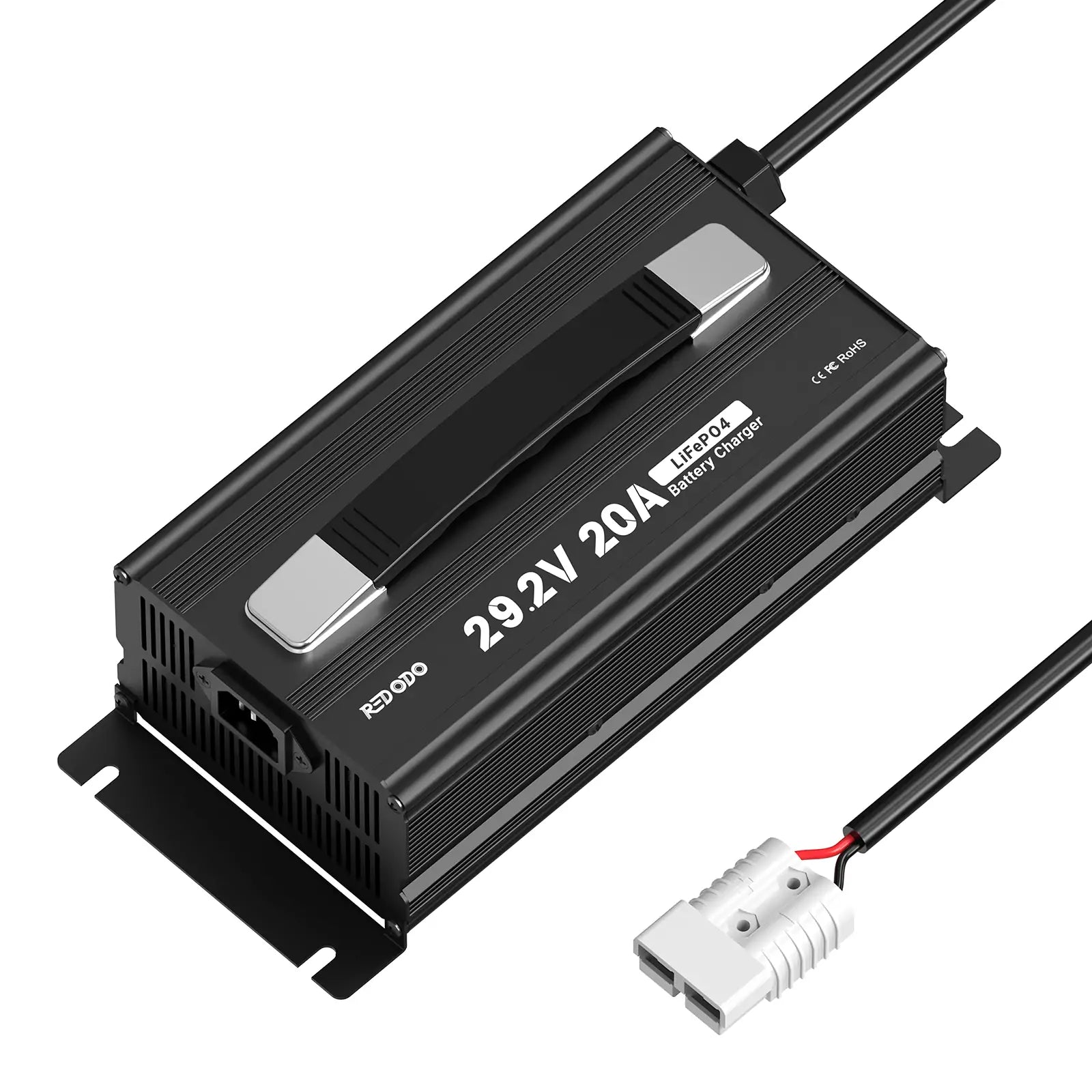 Redodo 29.2V 20A LiFePO4 Battery Charger for Golf Carts, Electric Bikes, and Solar Power Systems - Fast Charging & Durable Lithium Iron Phosphate Battery Charger