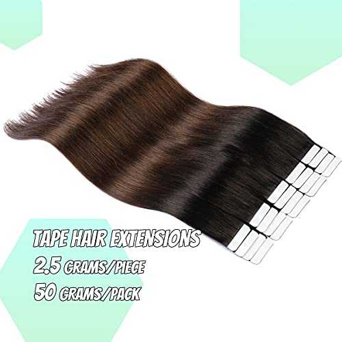 20 Pcs 50 Grams Tape in Human Hair Extensions - Remy Hair for Natural Look & Volume - Perfect for Daily Wear, Parties & Special Occasions