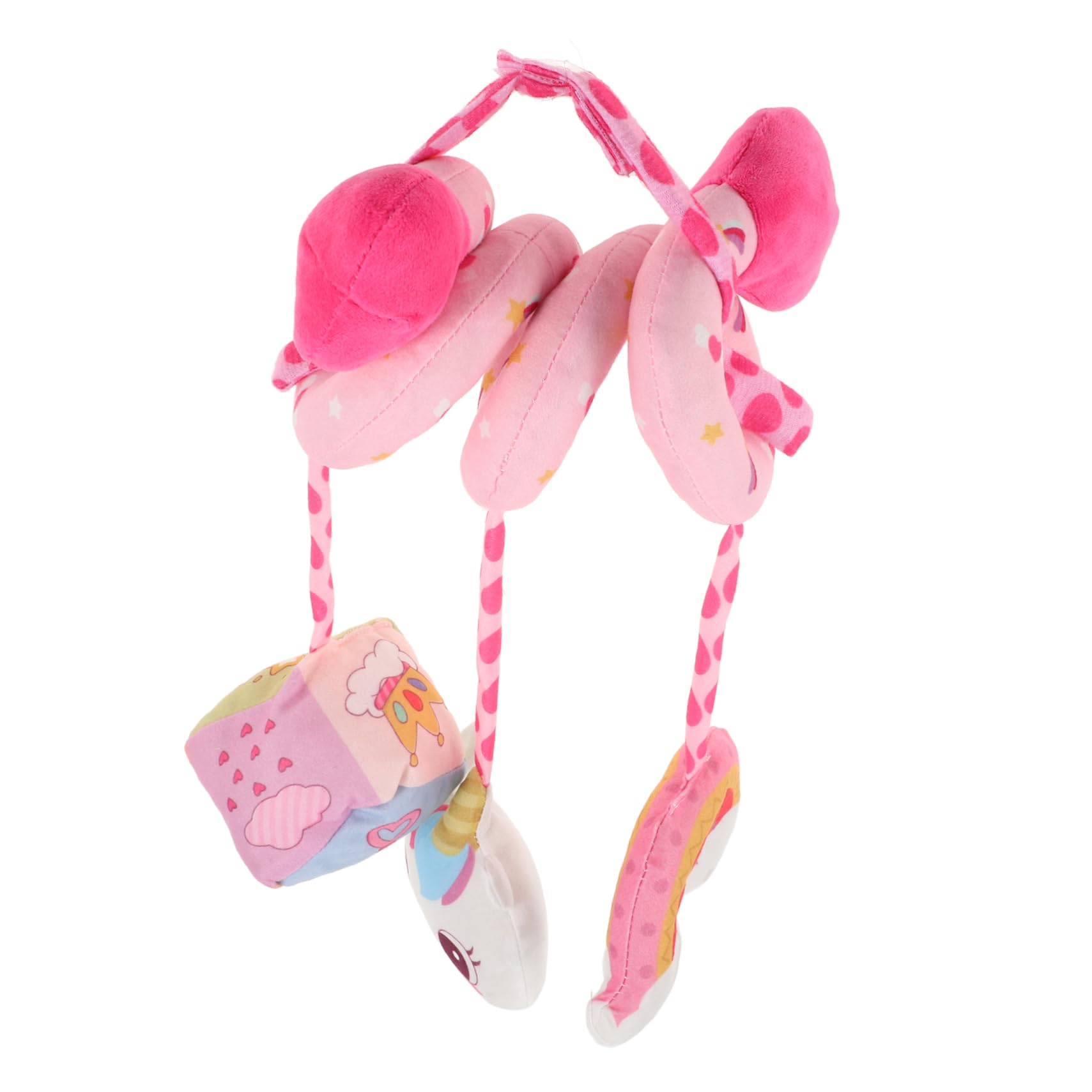 Totority Crib Bell Pram Toys - Soft Pink Sponge Stroller & Car Seat Hanging Activity Toy for Babies | Perfect for Stroller Entertainment, Infant Development & Nursery Decor