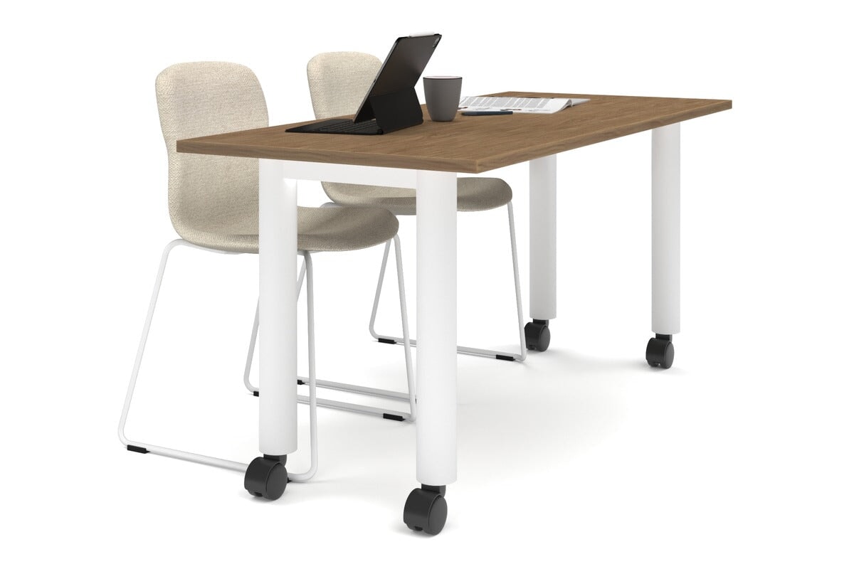 Quadro 80mm Cylinder Leg Mobile Table - 1800L x 700W Adjustable Rolling Workbench for Office, Workshop & Industrial Use