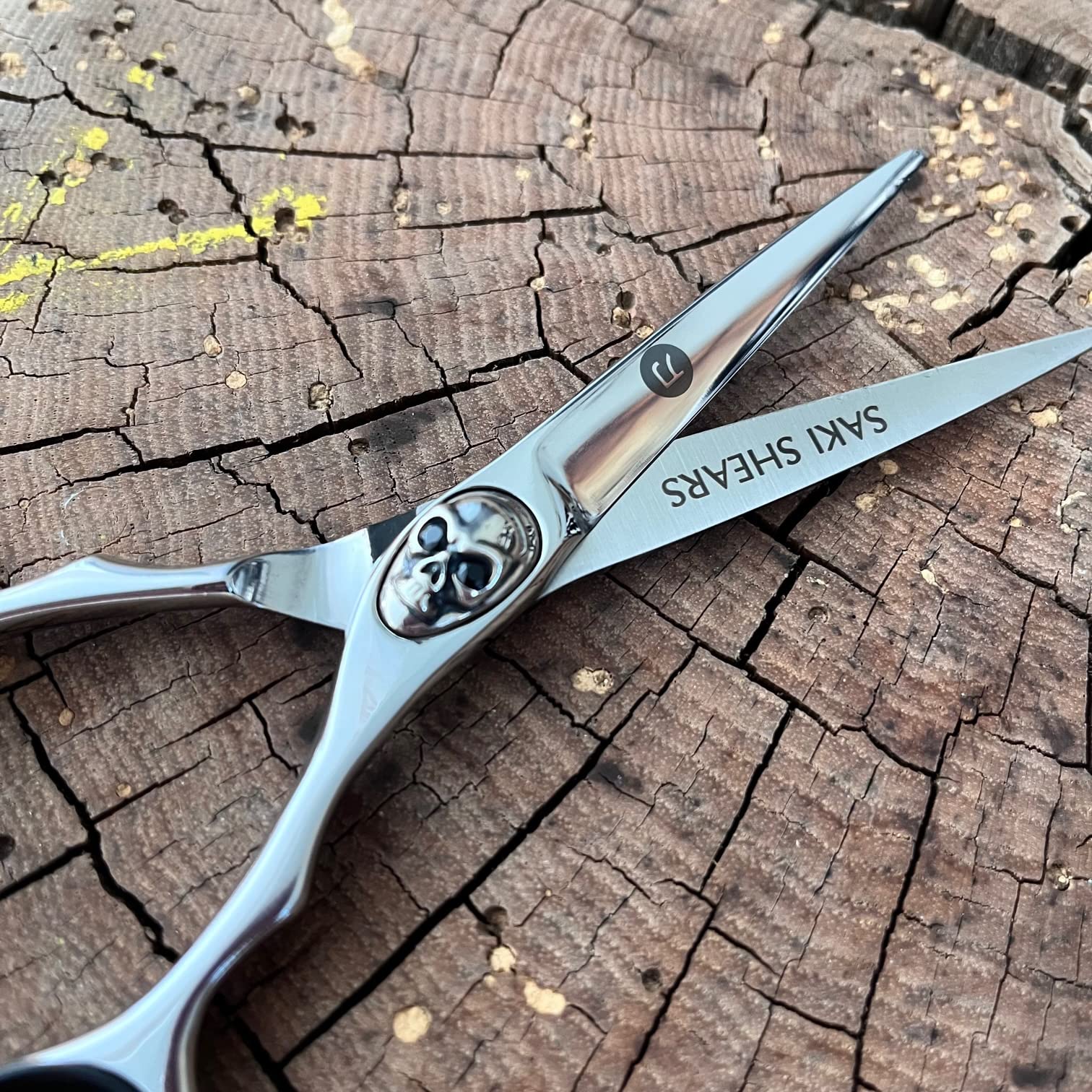 Professional 6 Inch Japanese Steel Barber Shears - Saki Tachi Skull Screw Hair Cutting Scissors for Men & Women - Perfect for Salon, Home Haircuts & Styling