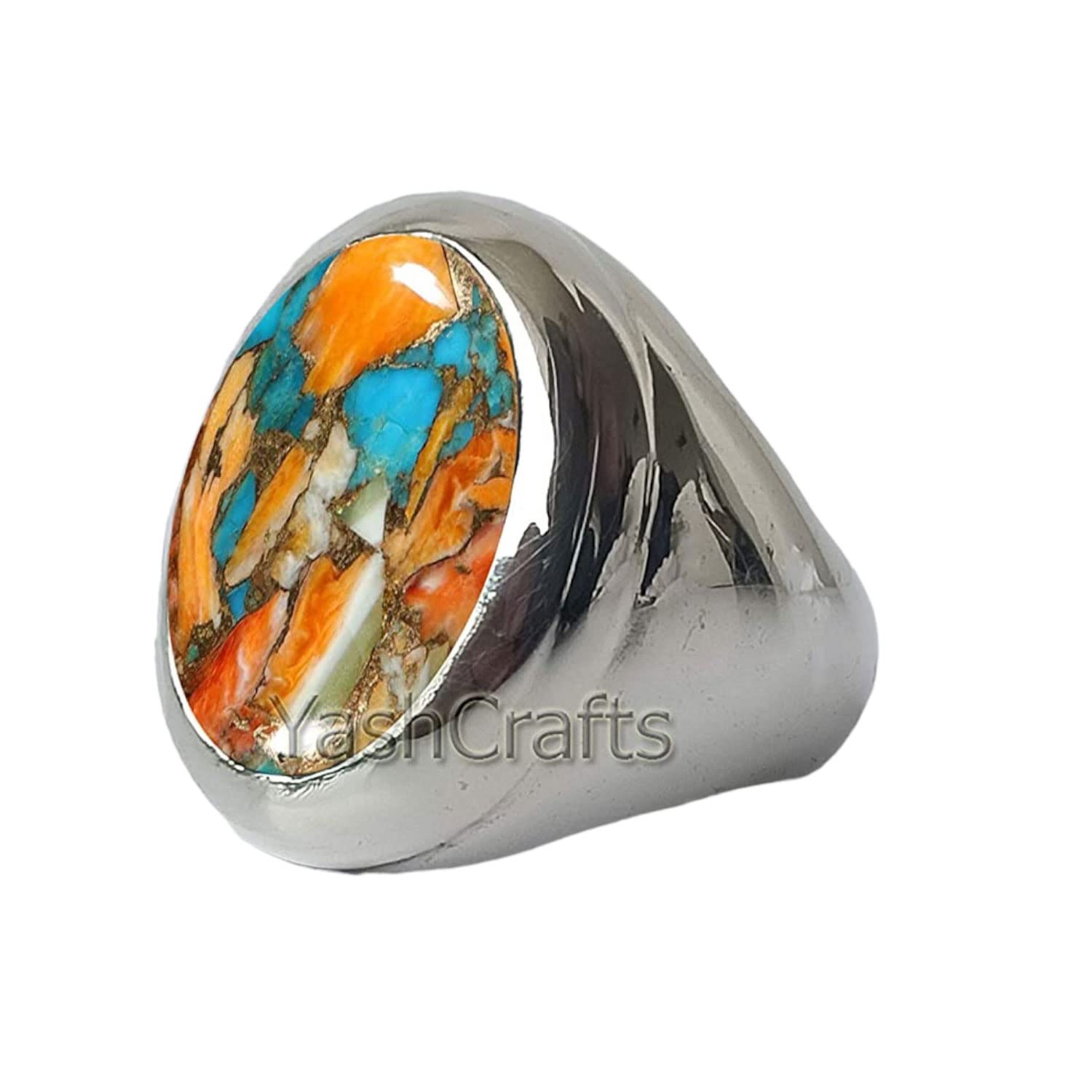 Natural Turquoise Ring for Women | Handmade 925 Sterling Silver Oyster Copper Turquoise Ring | December Birthstone Jewelry | Promise Ring, Wedding Band, Anniversary Gift | Perfect for Boho, Casual & Formal Occasions