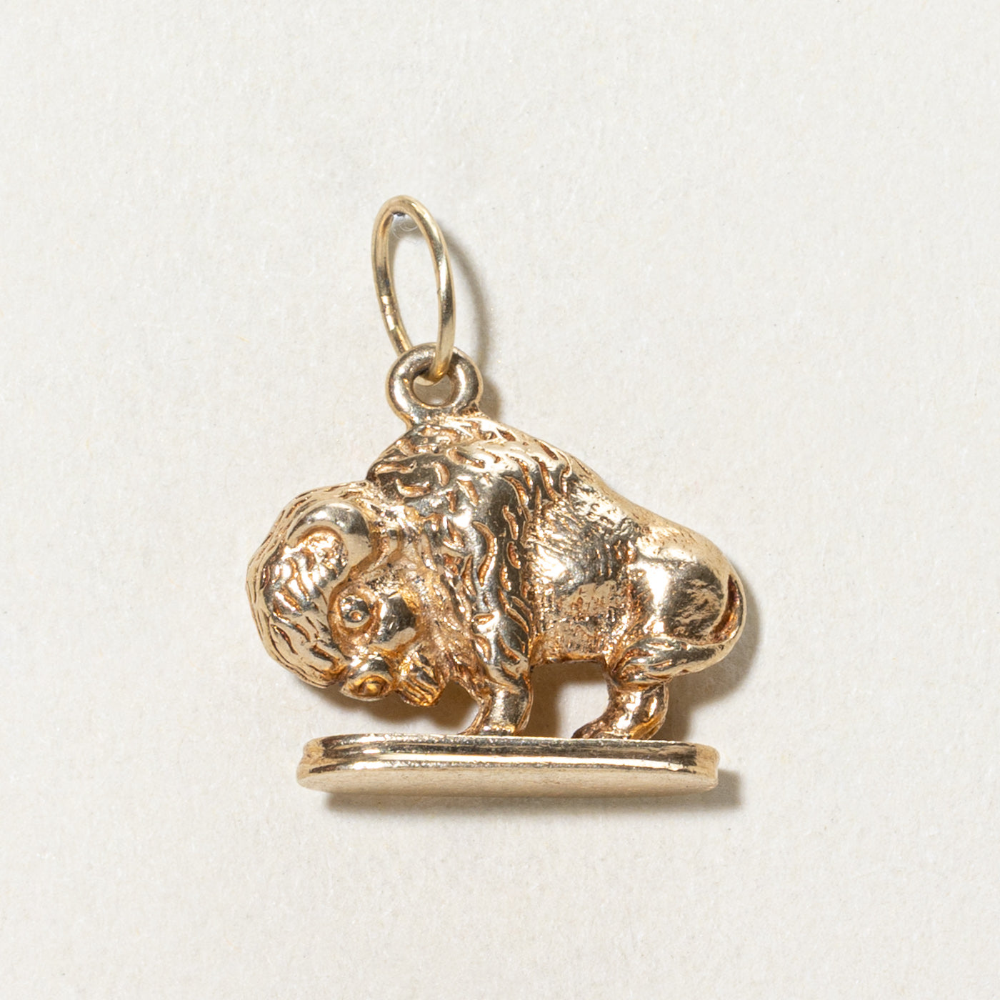 10K Yellow Gold Buffalo Charm Pendant - Elegant Jewelry for Necklace, Gift for Her - Perfect for Western Style, Cowboy Fashion & Boho Outfits