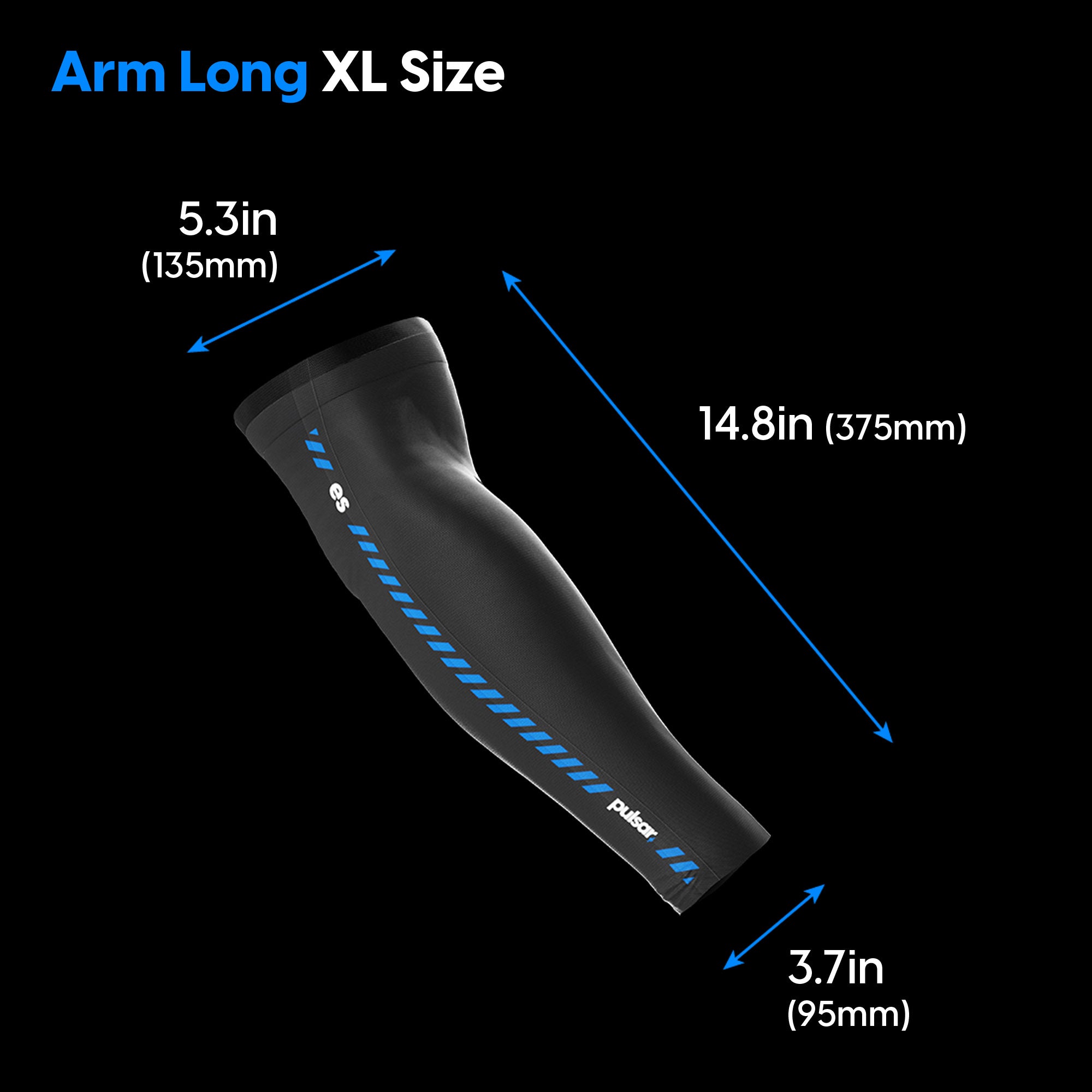 Pulsar eS Arm Sleeve - Compression Arm Sleeves for Men & Women, Long Sports Sleeve for Basketball, Running, Cycling & Outdoor Activities