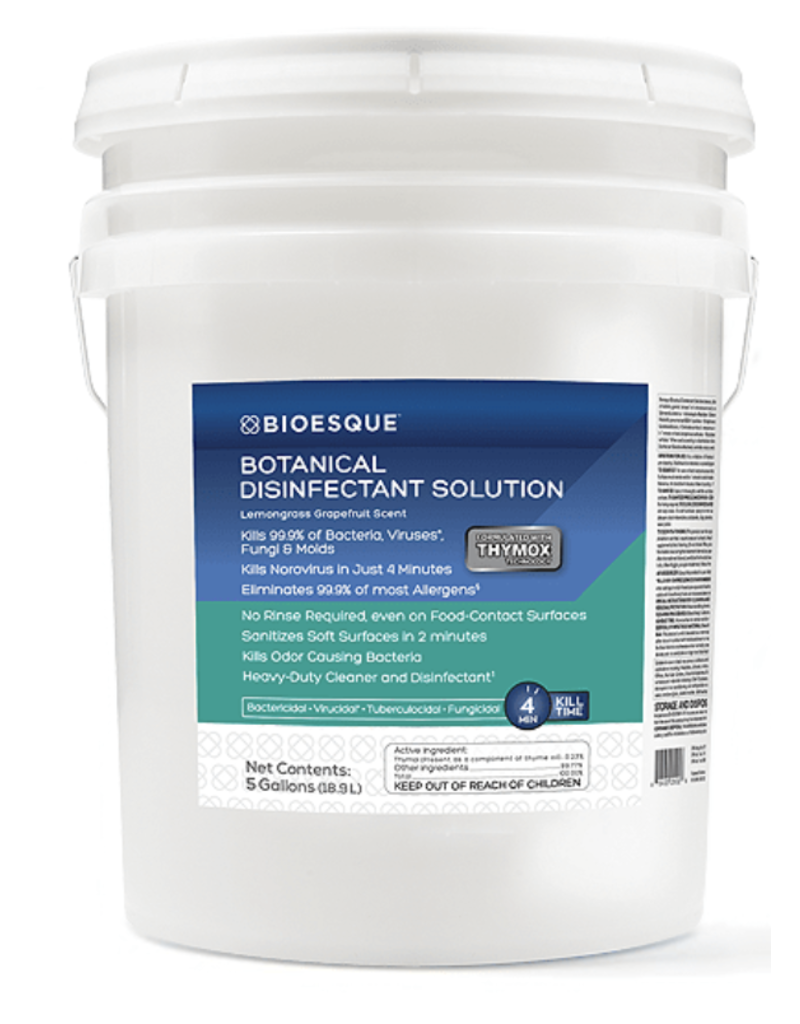Bioesque Botanical Disinfectant Solution - 5 Gallon Pail | EPA-Approved Plant-Based Cleaner for Home, Office & Commercial Use | Kills 99.9% Germs & Viruses