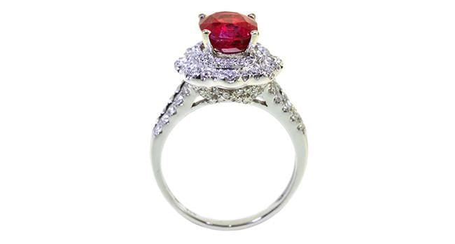 3.08ct Genuine Ruby & Diamond Ring - 14K Gold Engagement Ring for Women, Perfect for Valentine's Day, Anniversary & Proposal Gifts