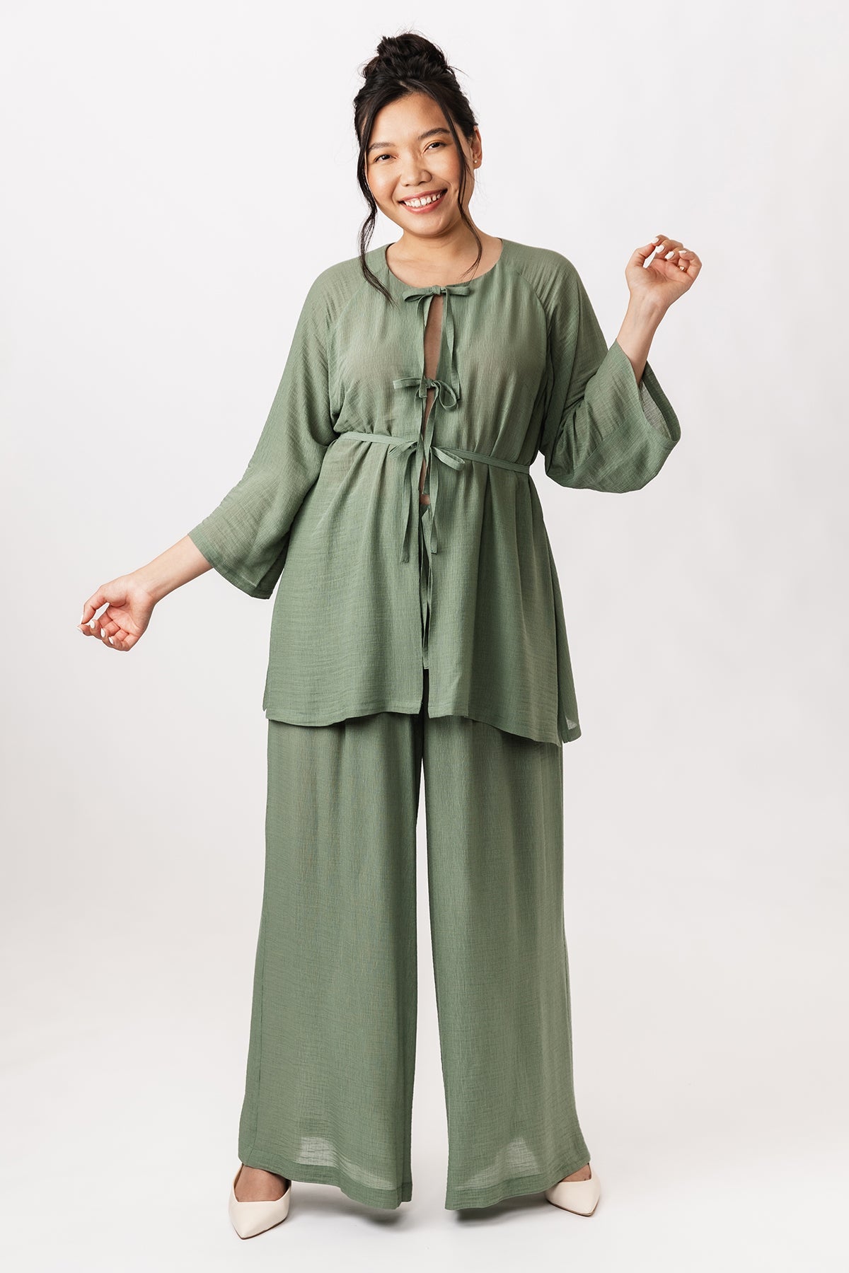 Maite Raglan Sleeve Tunic Dress - Women's Casual Long Sleeve Blouse for Work, Office & Everyday Wear | Flowy Comfort Fit Top
