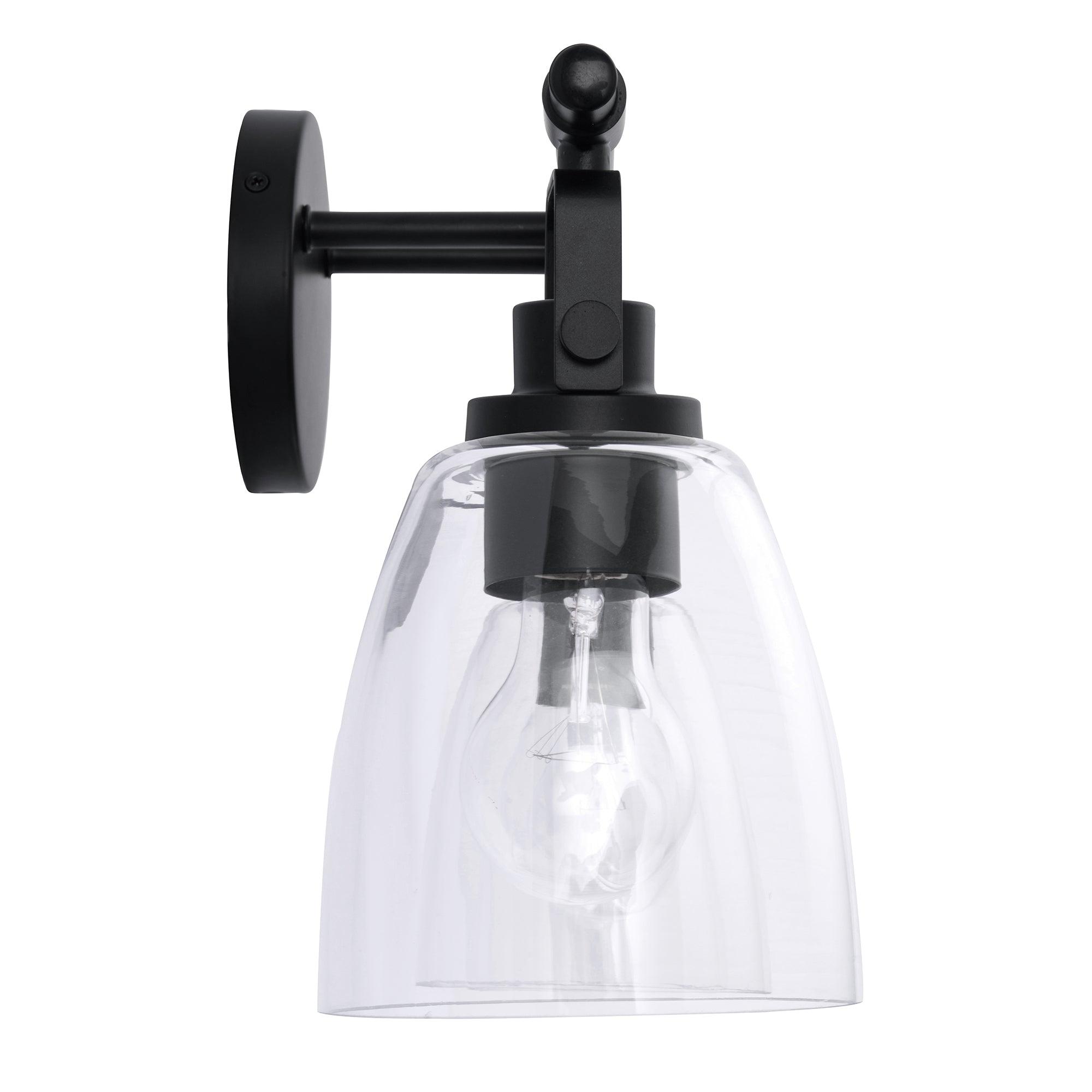 Modern Farmhouse 2-Light Vanity Light - Brushed Nickel Bathroom Sconce with Clear Glass Shades - Perfect for Bathroom, Powder Room, and Dressing Area Lighting